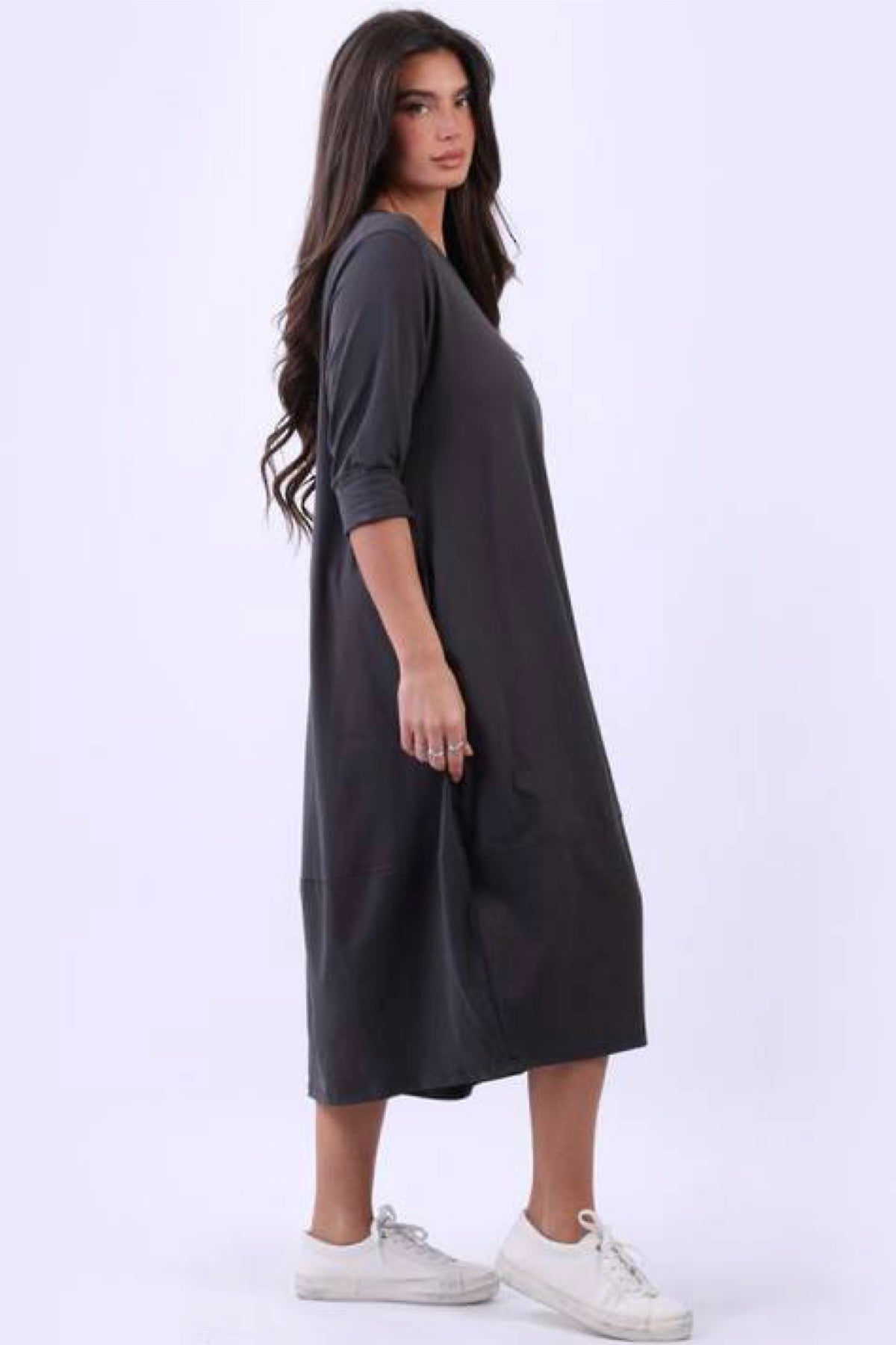 Wallace Dress Cotton Charcoal