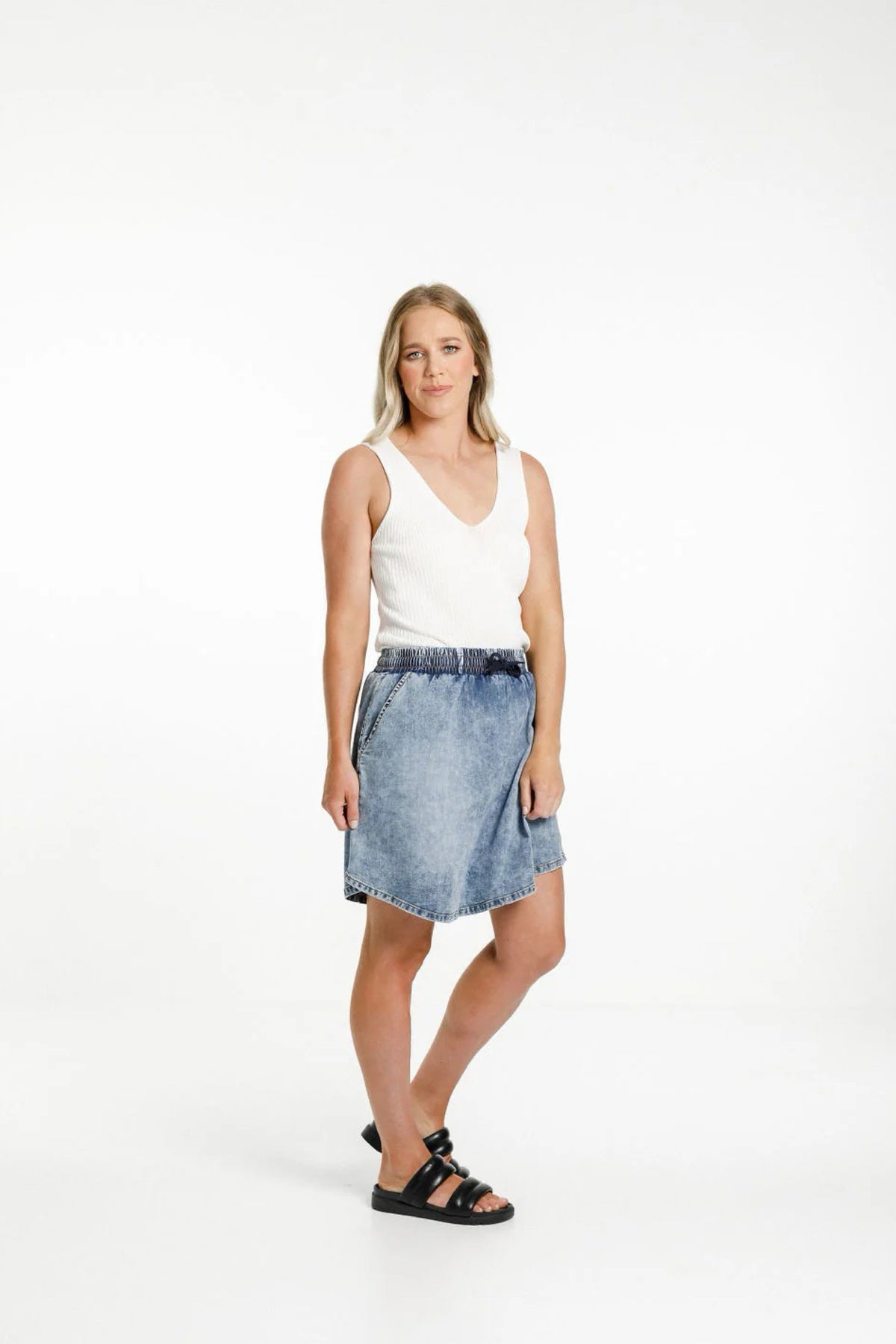 Denim Saskia Skirt Snow Wash