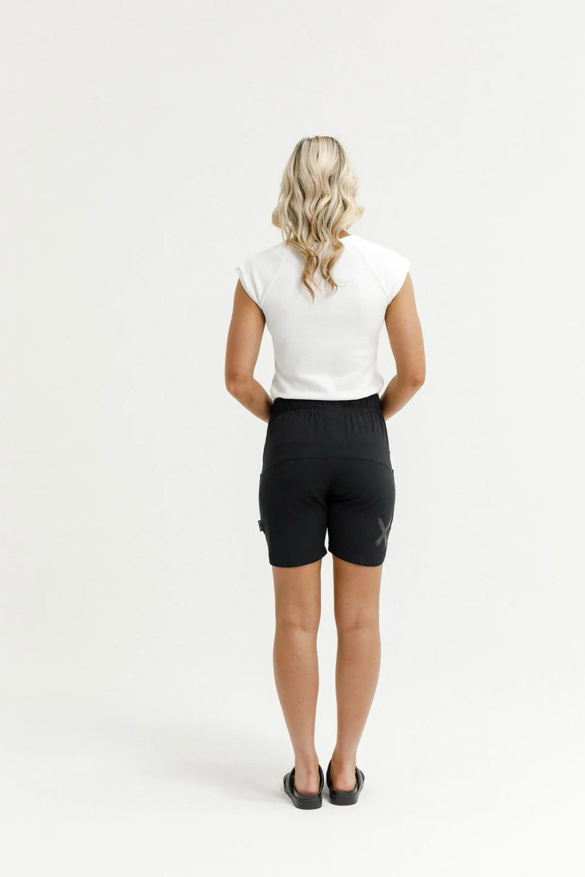 Apartment Shorts Black With Large Black Matte X Print