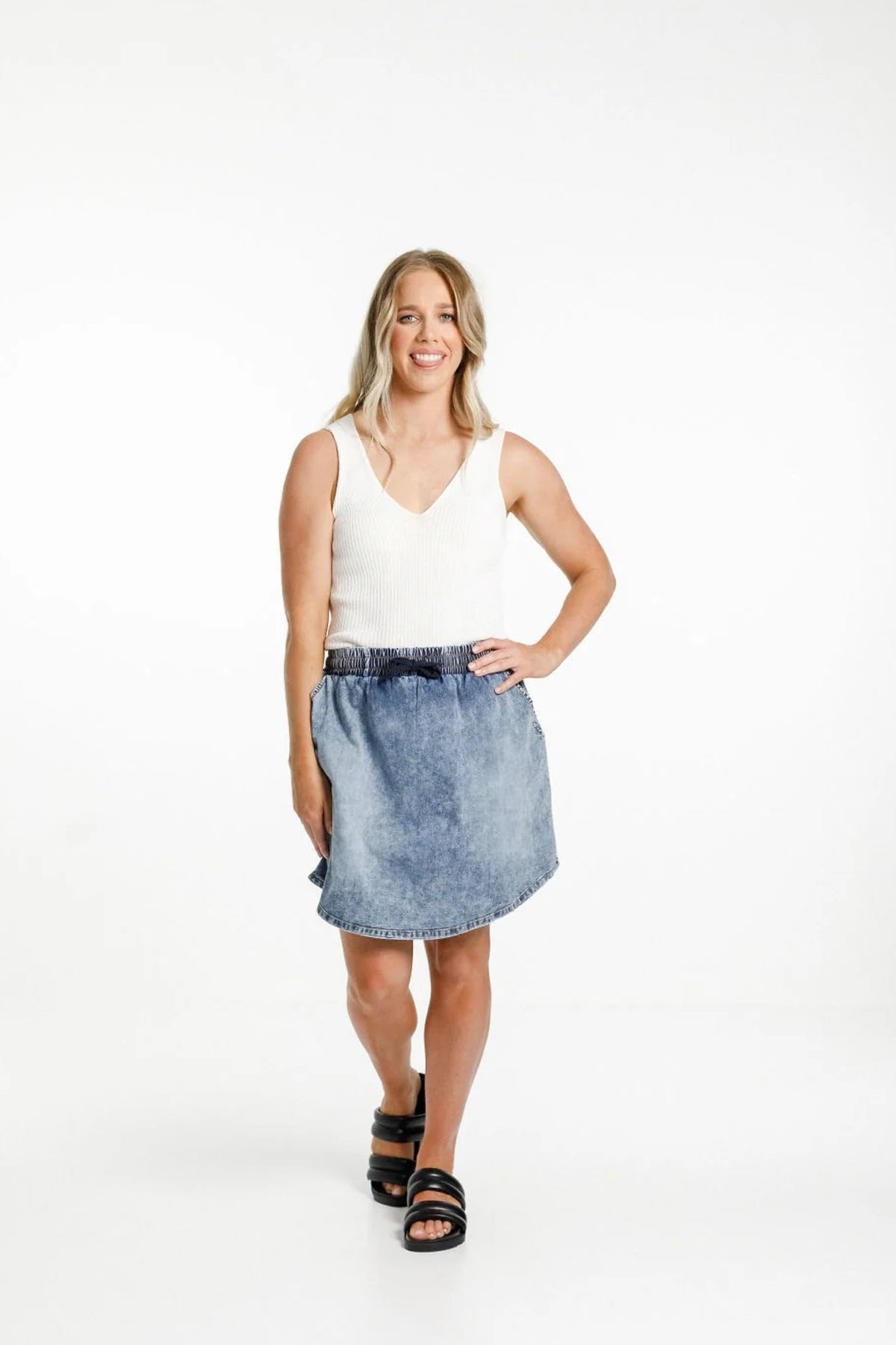 Denim Saskia Skirt Snow Wash
