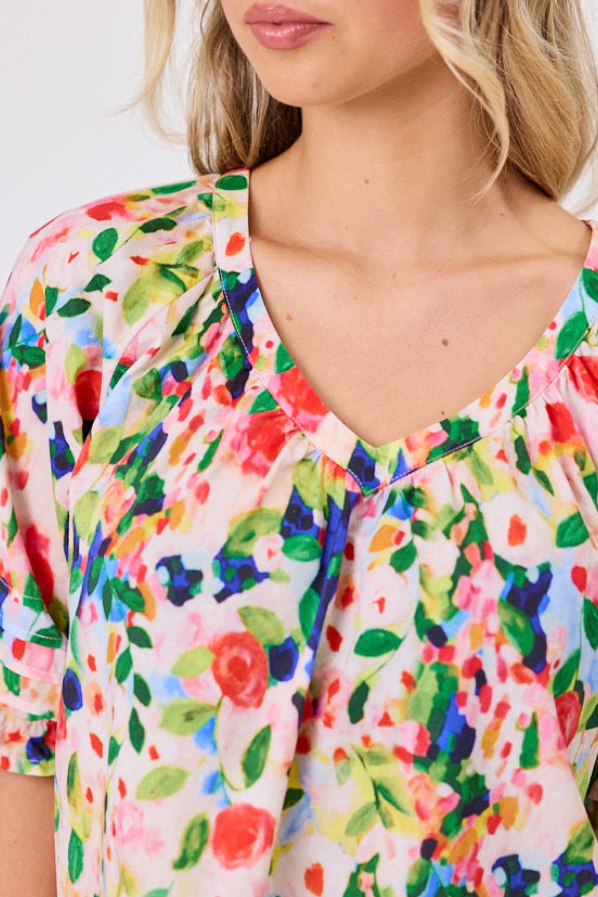 Monet Top Red Floral - PREORDER DELIVERY MID SEPT
