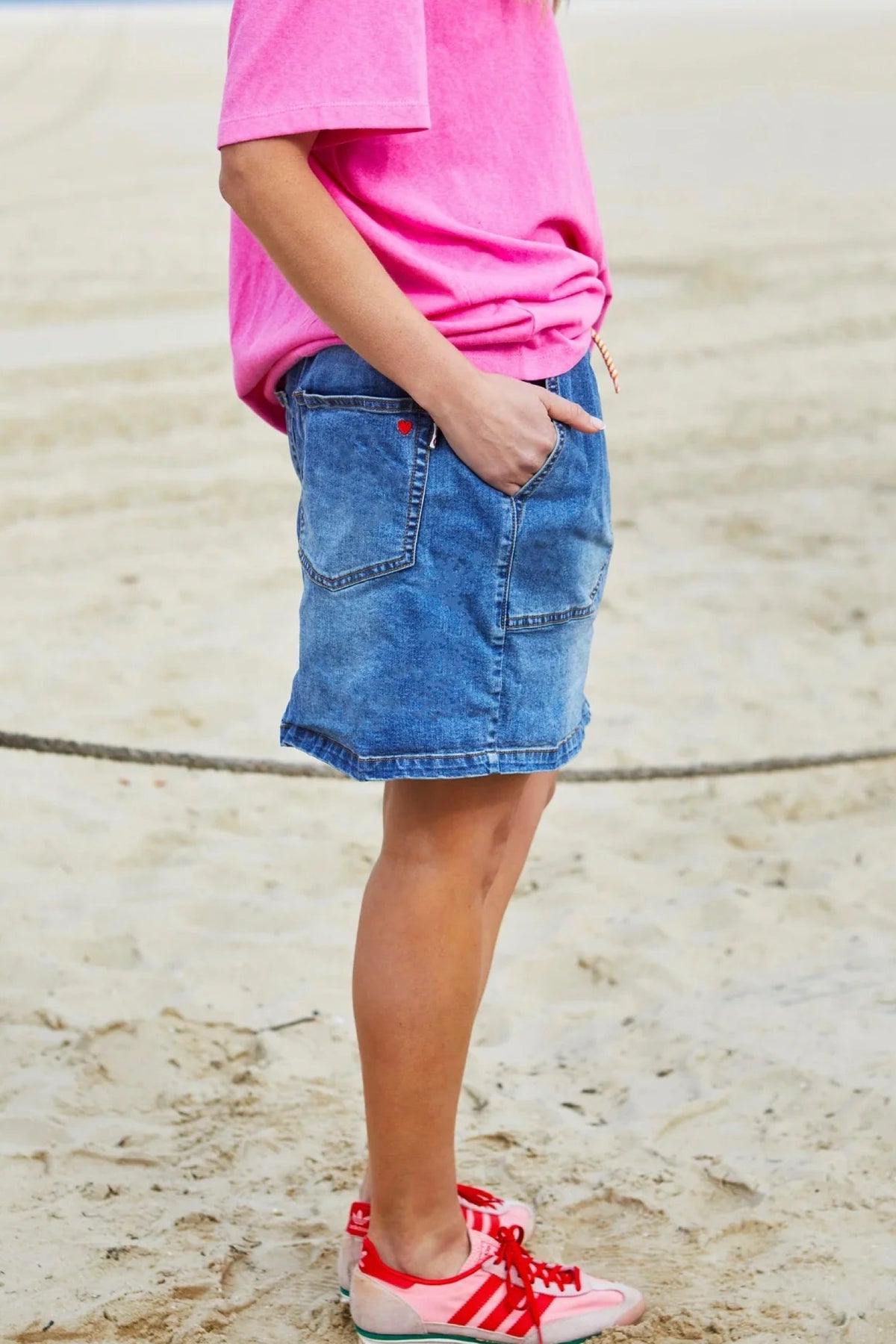 Stretch Denim Skirt Stonewash