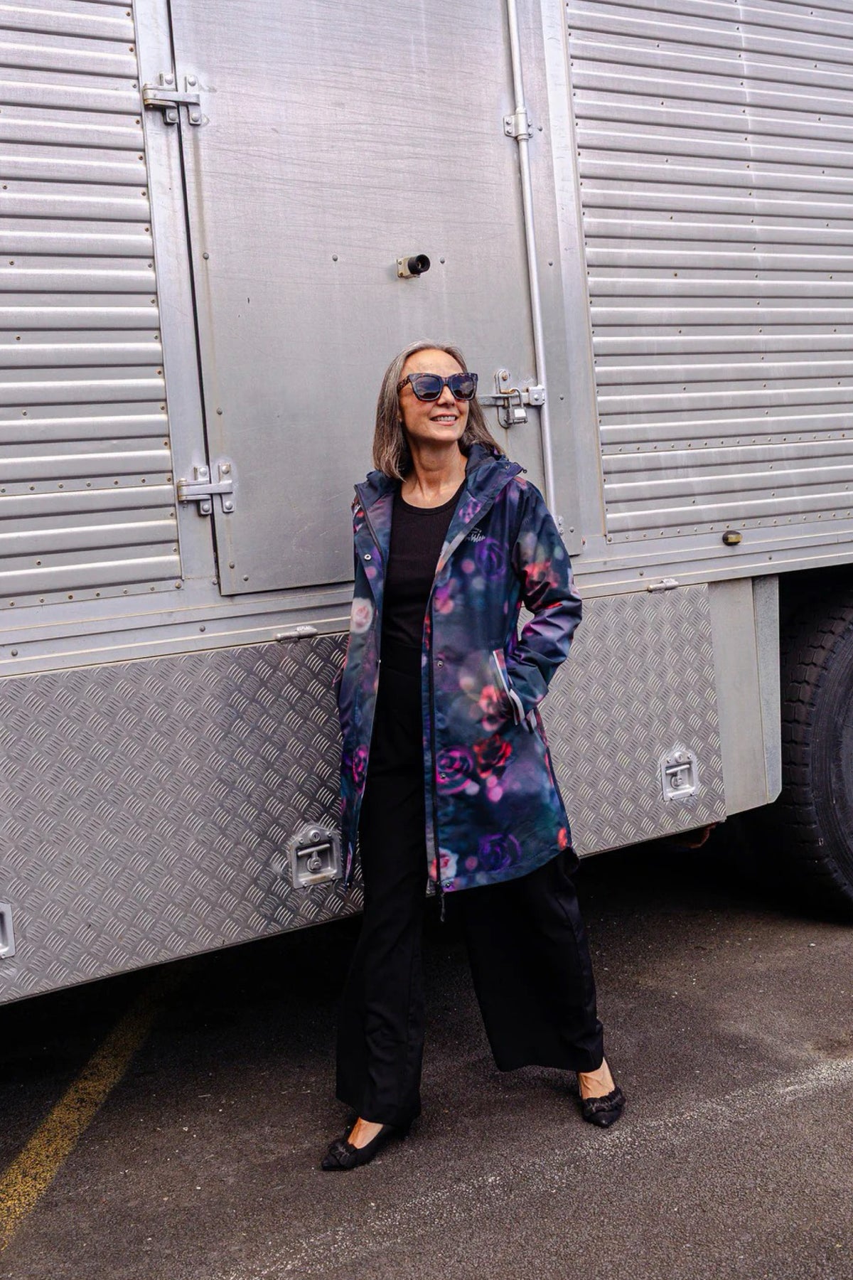 Floral Romance Waterproof Long Raincoat