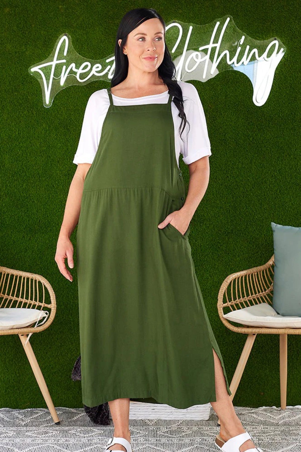 Apron Dress Olive