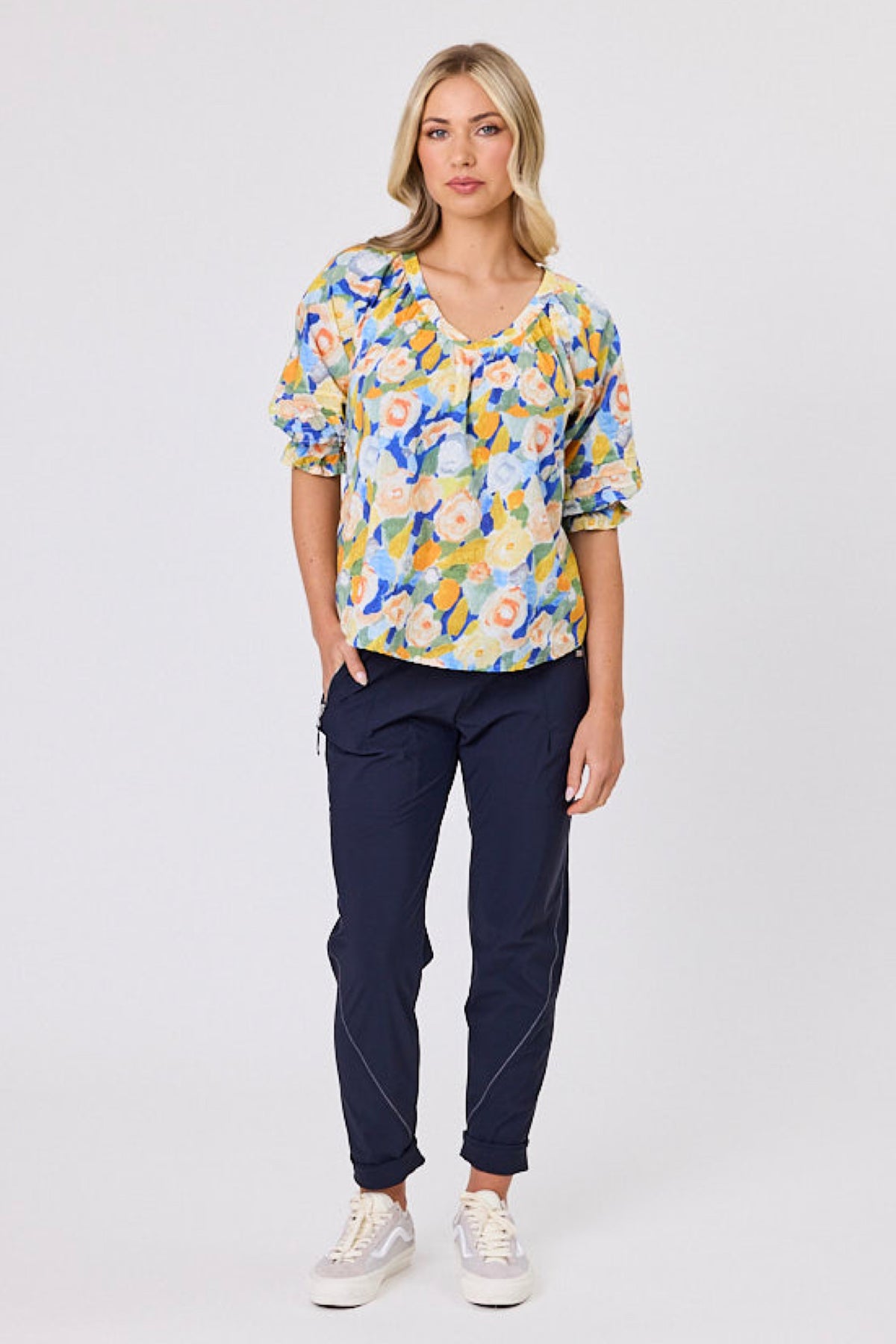 Monet Top Lemon Floral - PREORDER DELIVERY MID SEPT