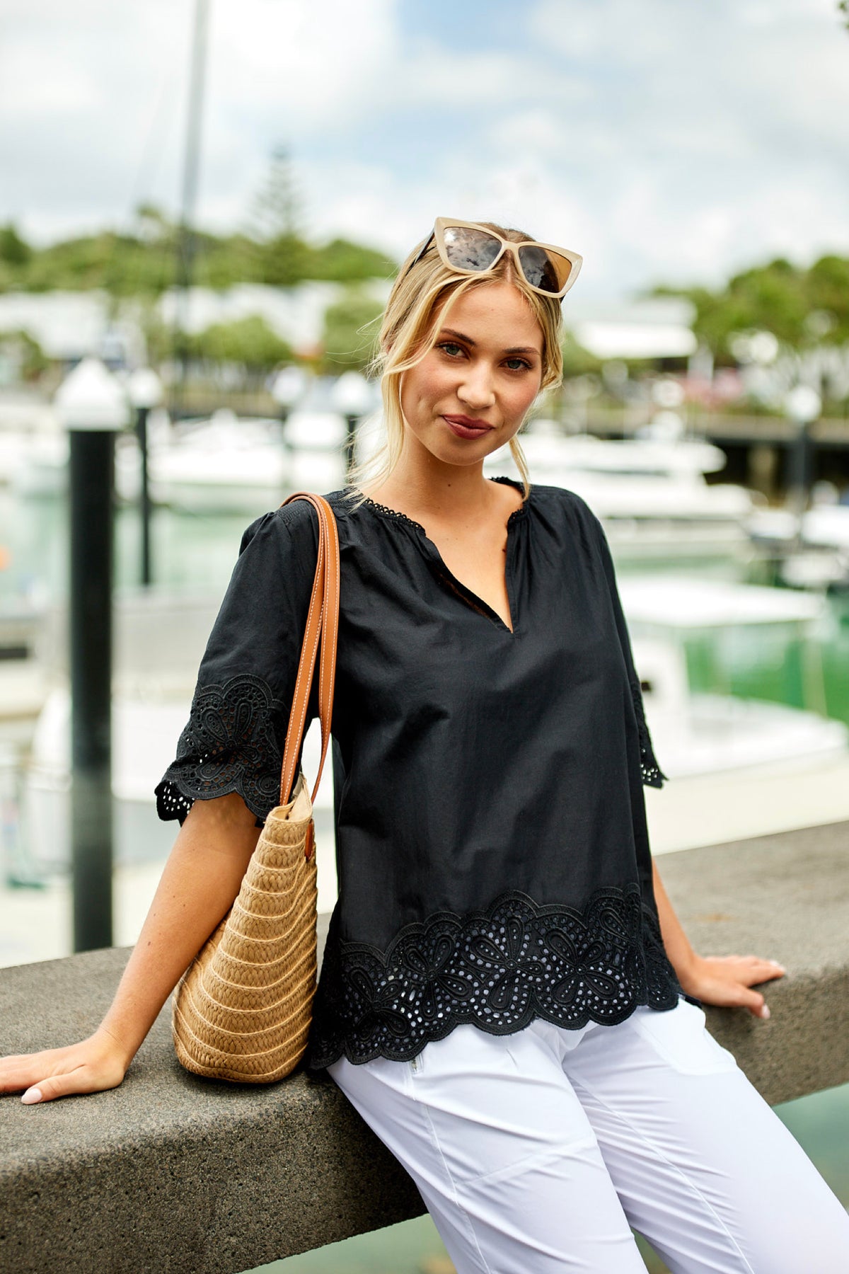 Guipure Top Black - PREORDER DELIVERY MID SEPT