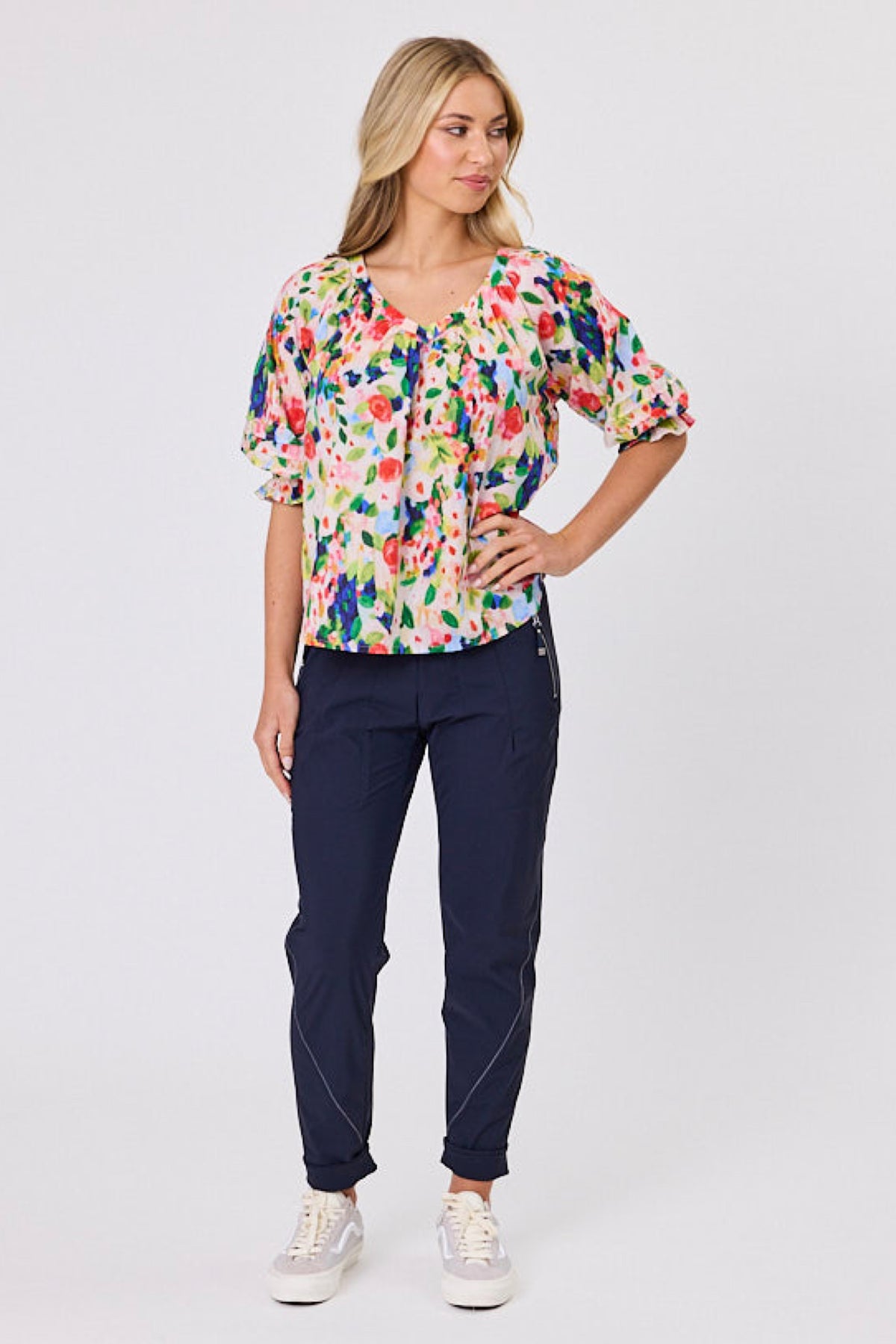 Monet Top Red Floral - PREORDER DELIVERY MID SEPT