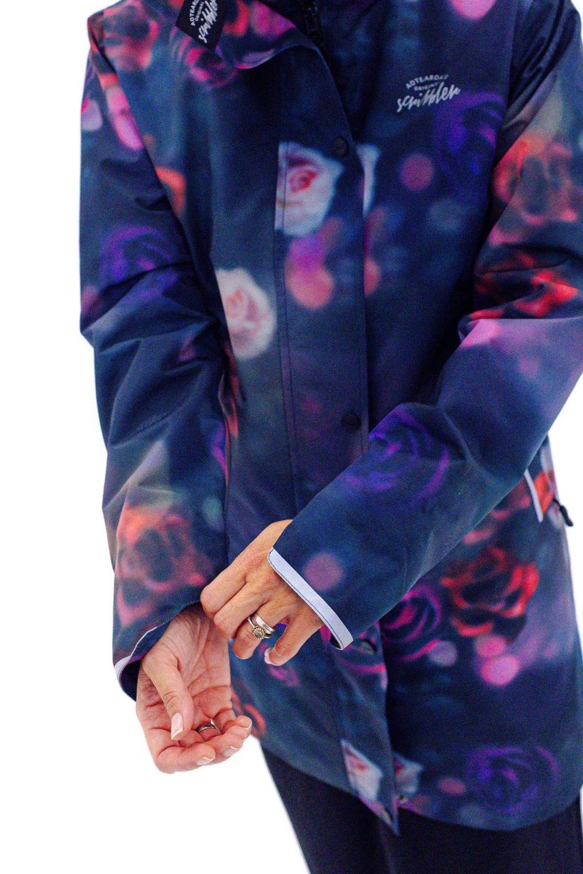 Floral Romance Waterproof Long Raincoat