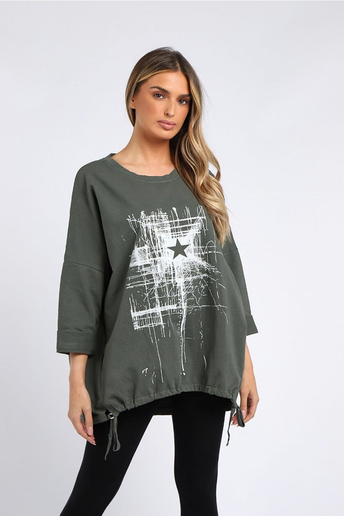 Starburst Cotton Sweater Khaki