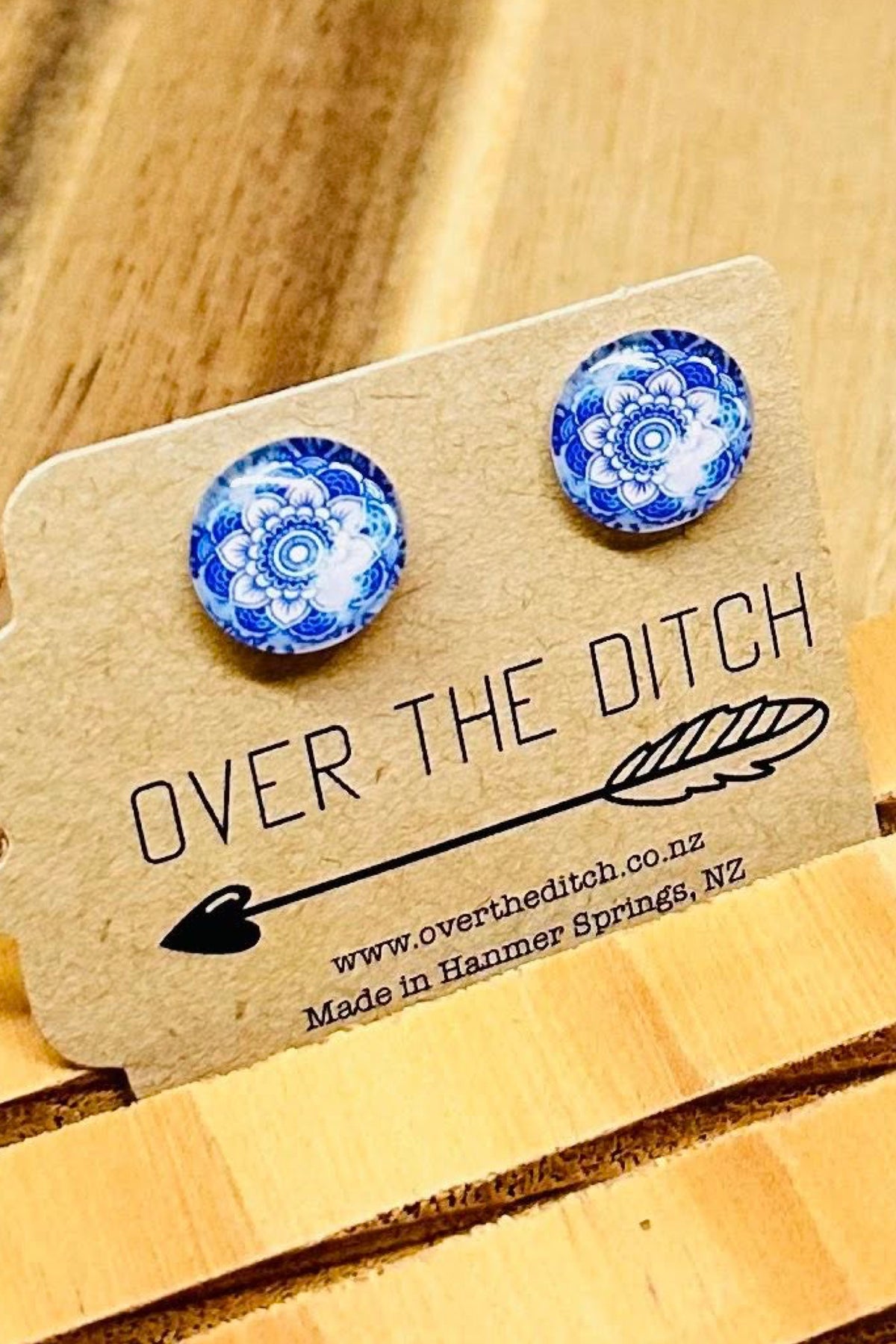 Blue China Studs