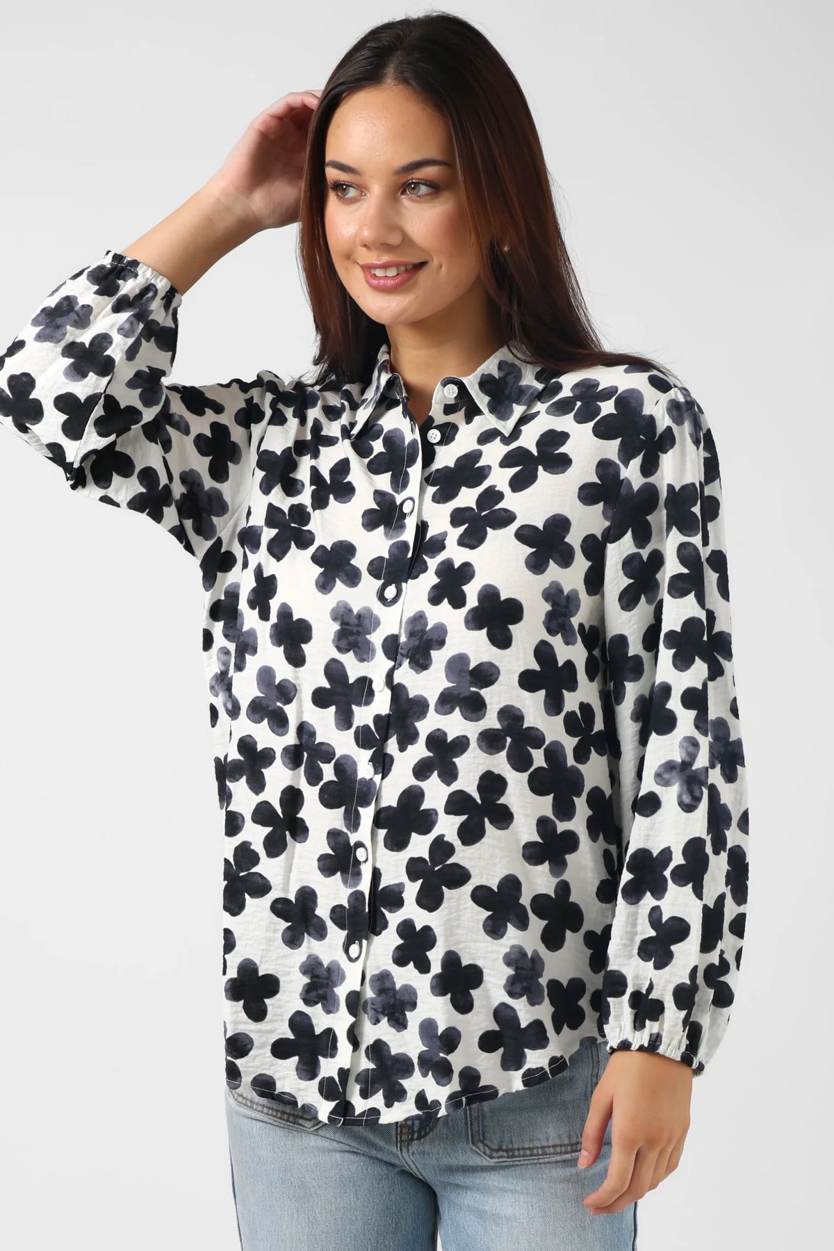 Charlotte Shirt Navy Flowers
