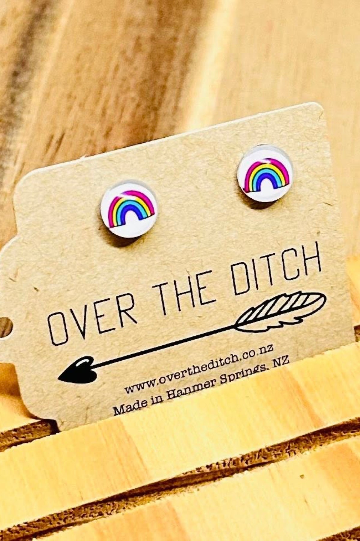 White Rainbow Studs SMALL