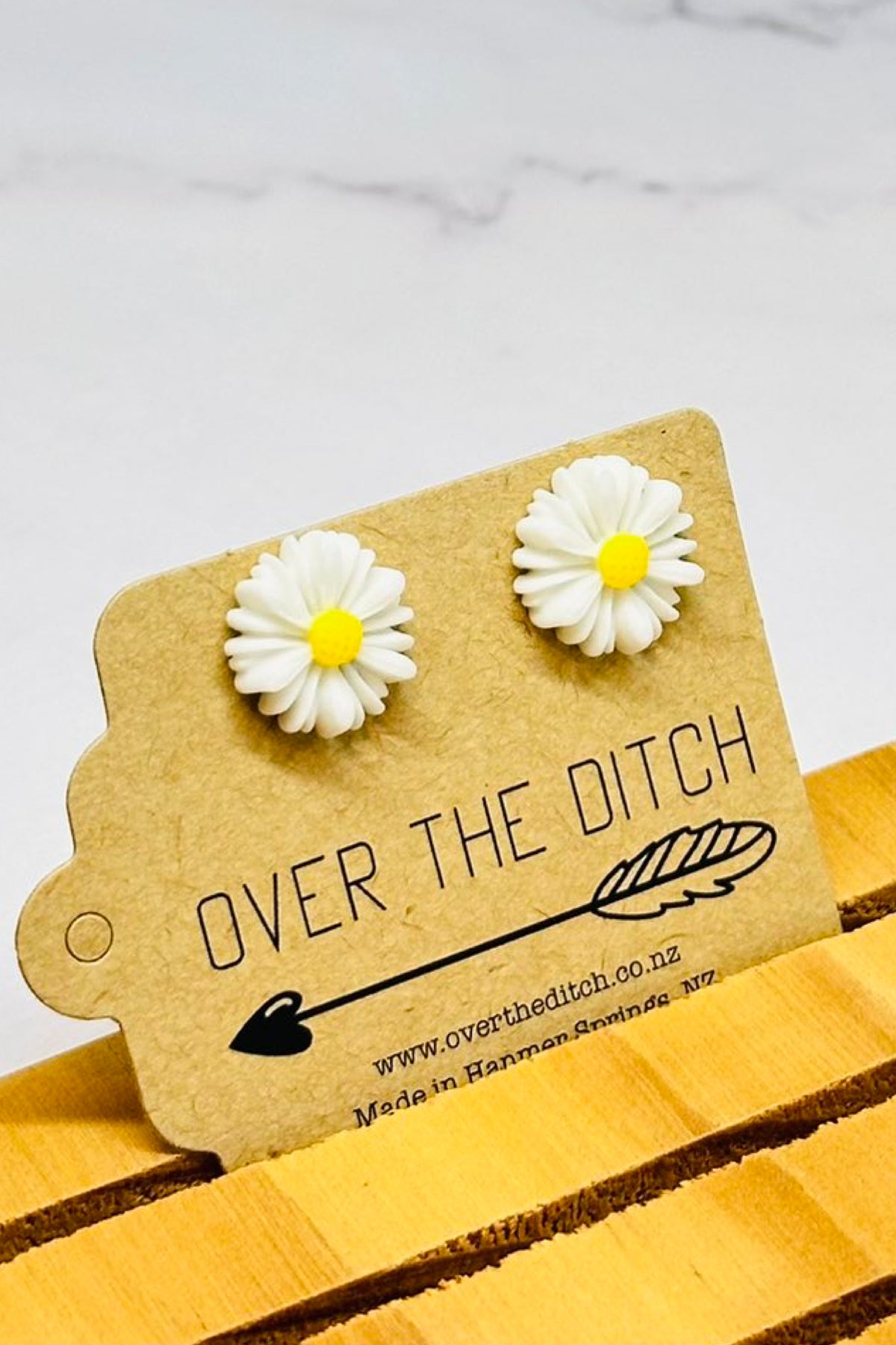 White Daisy Studs