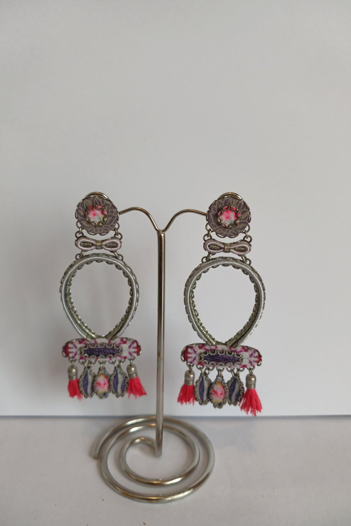Red Round Earrings