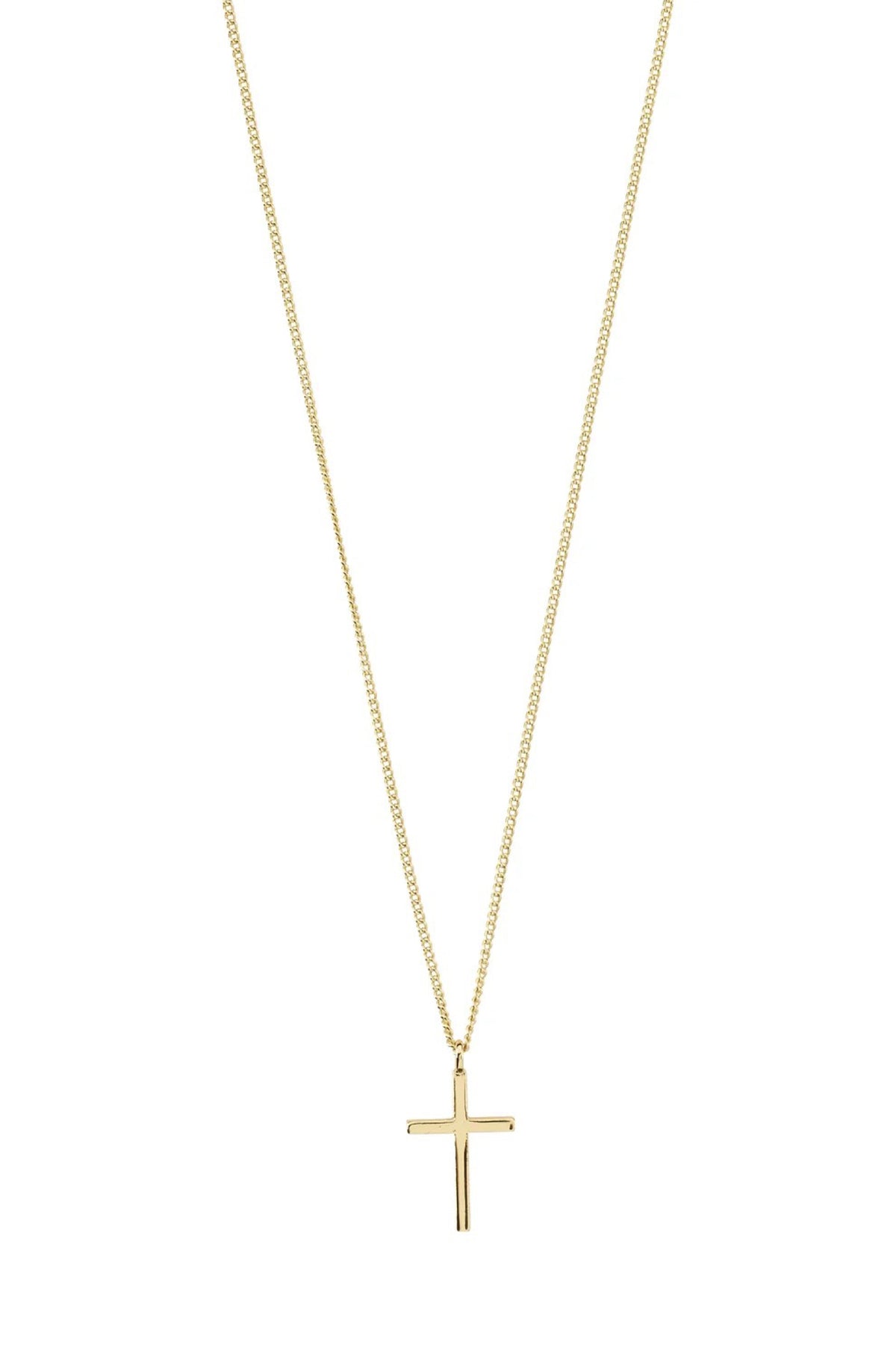 Daisy Recycled Cross Pendant Necklace Gold Plated