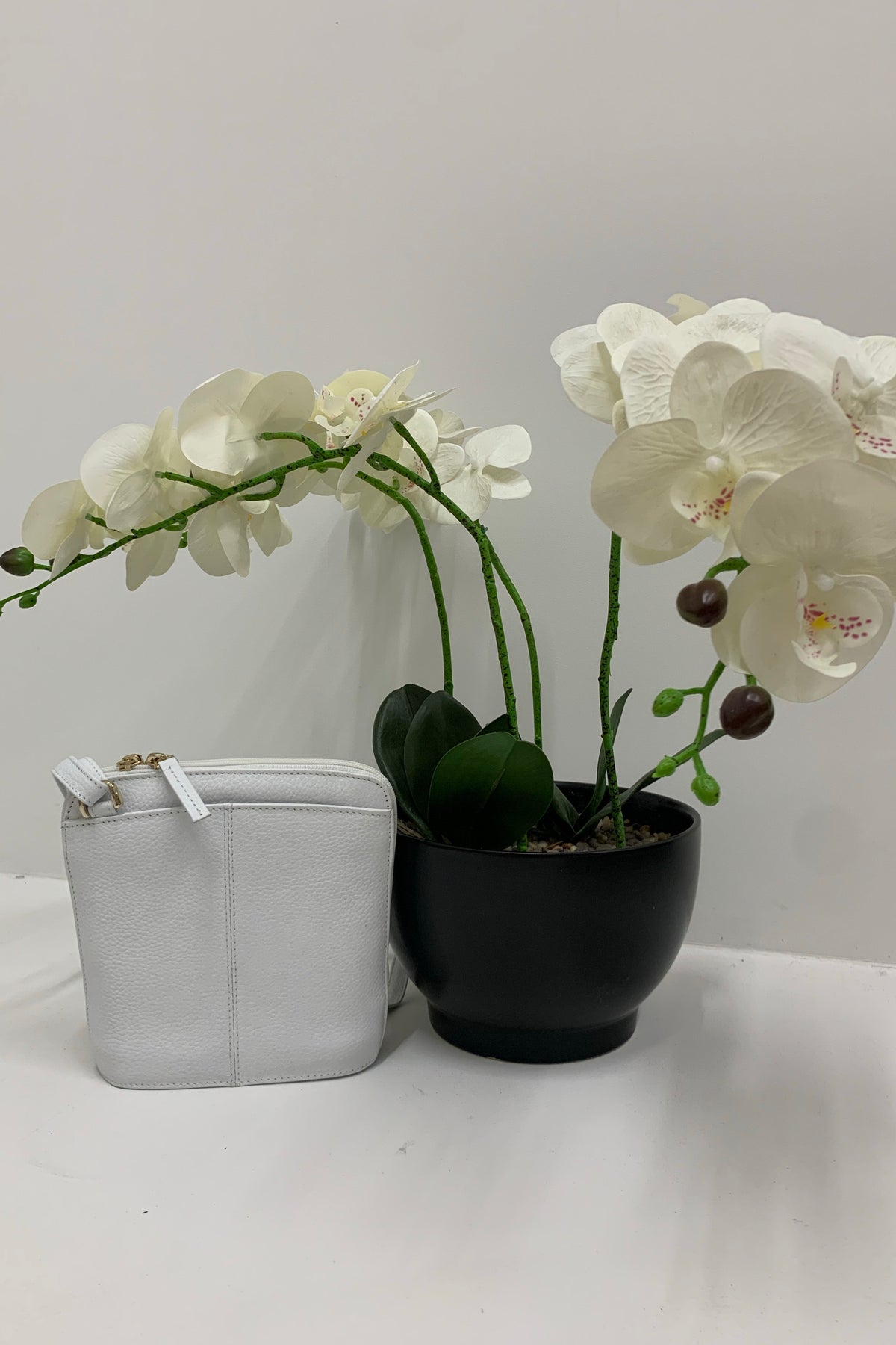 Small Bucket Handbag Paris Petite White