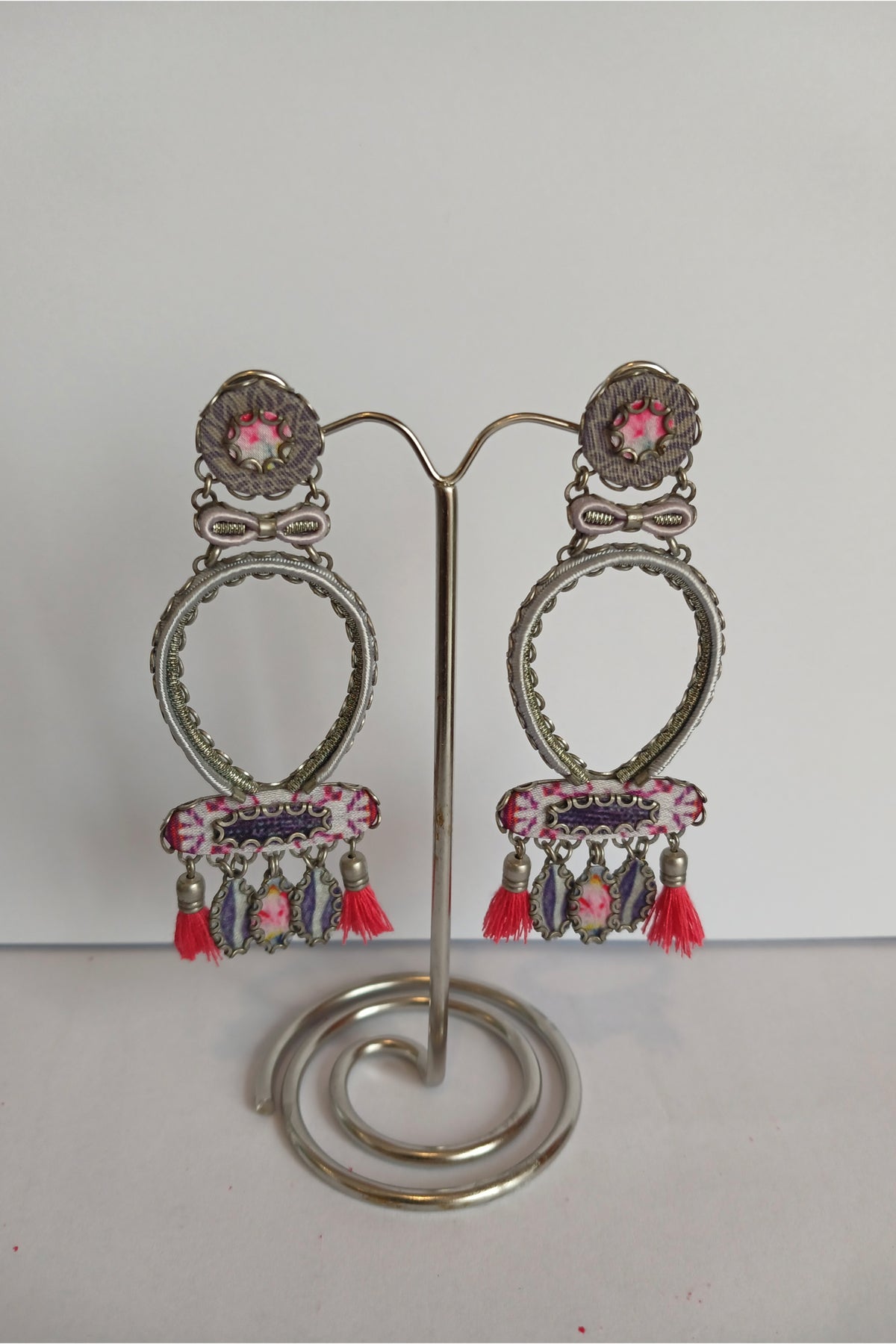 Red Round Earrings