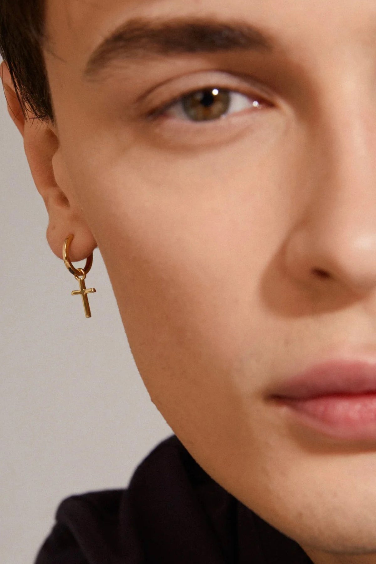 Daisy Recycled Cross Hoops Gold Plated
