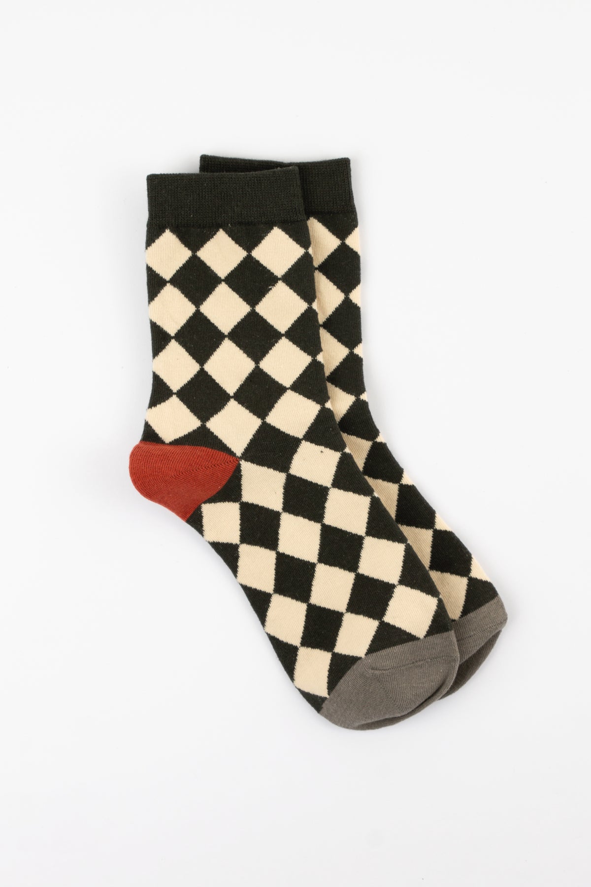 Checkered Board Black And Cream Socks