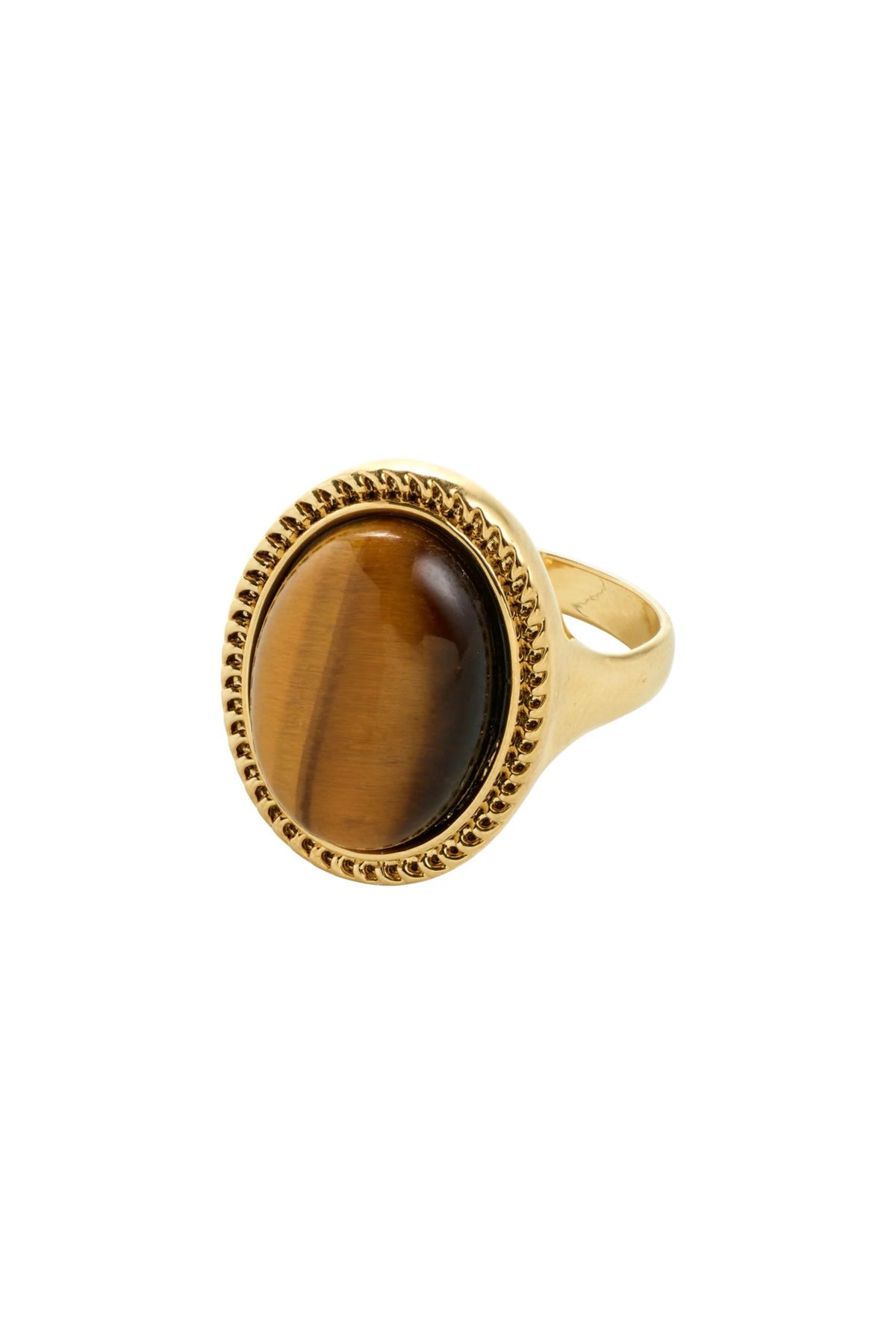 Between Recycled Brown Ring Gold Plated