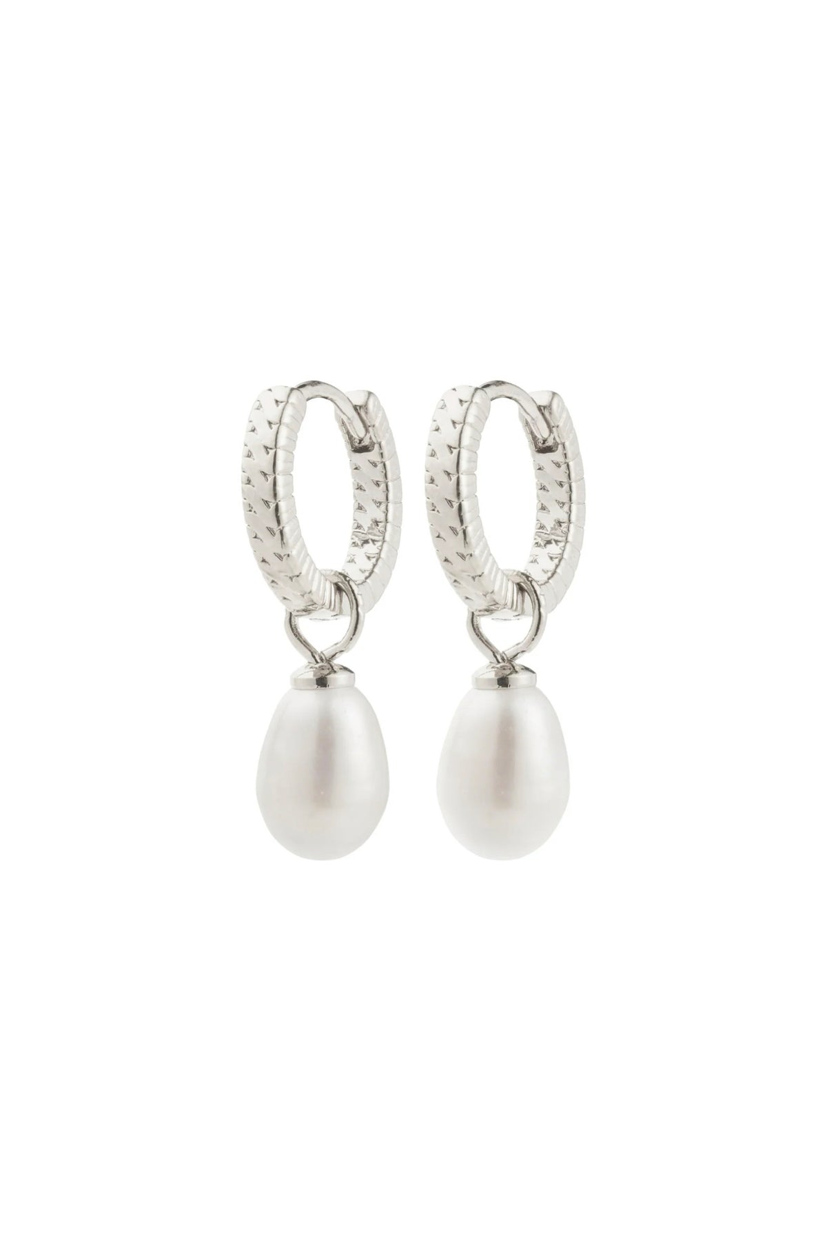 Elliana White Earrings Silver Plated