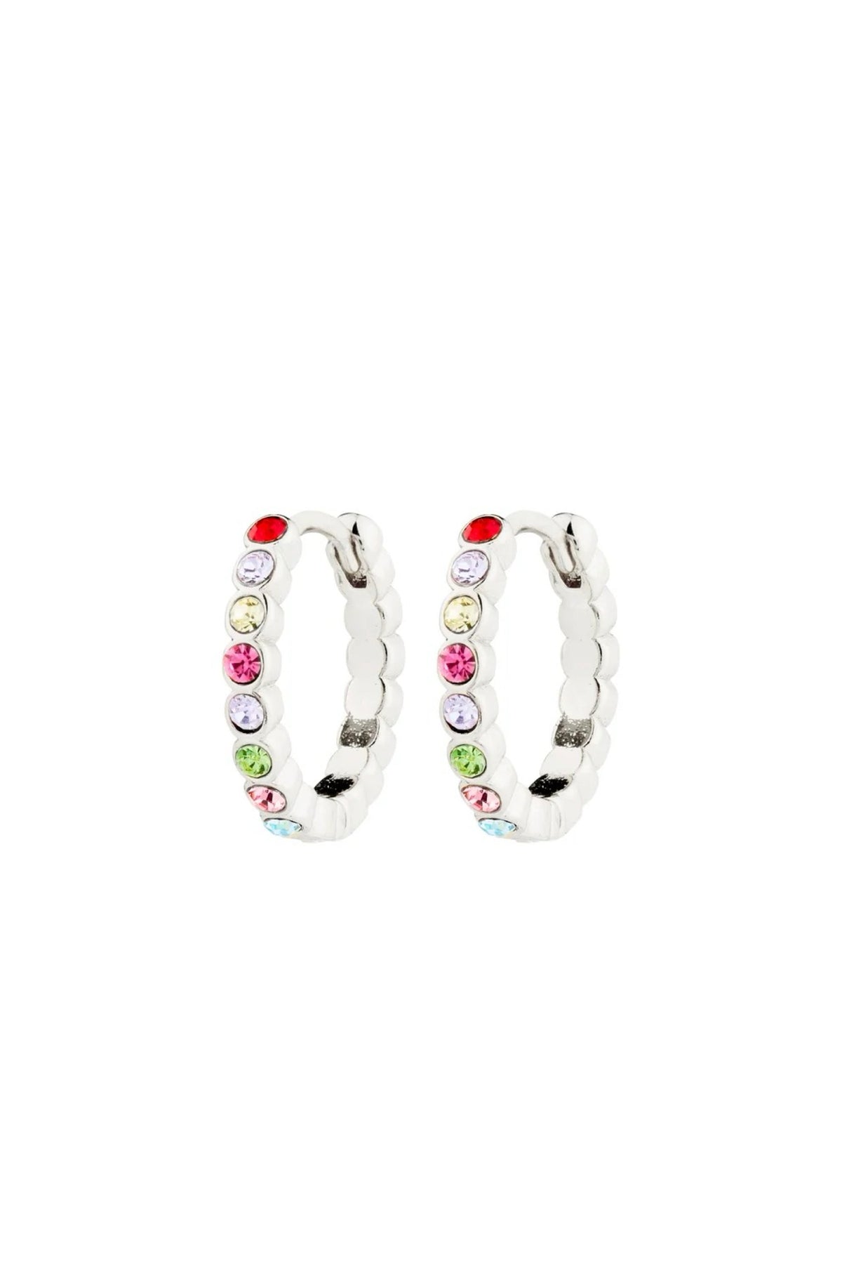 Kleopratra Recycled Hoop Earrings Silver Plated Multi