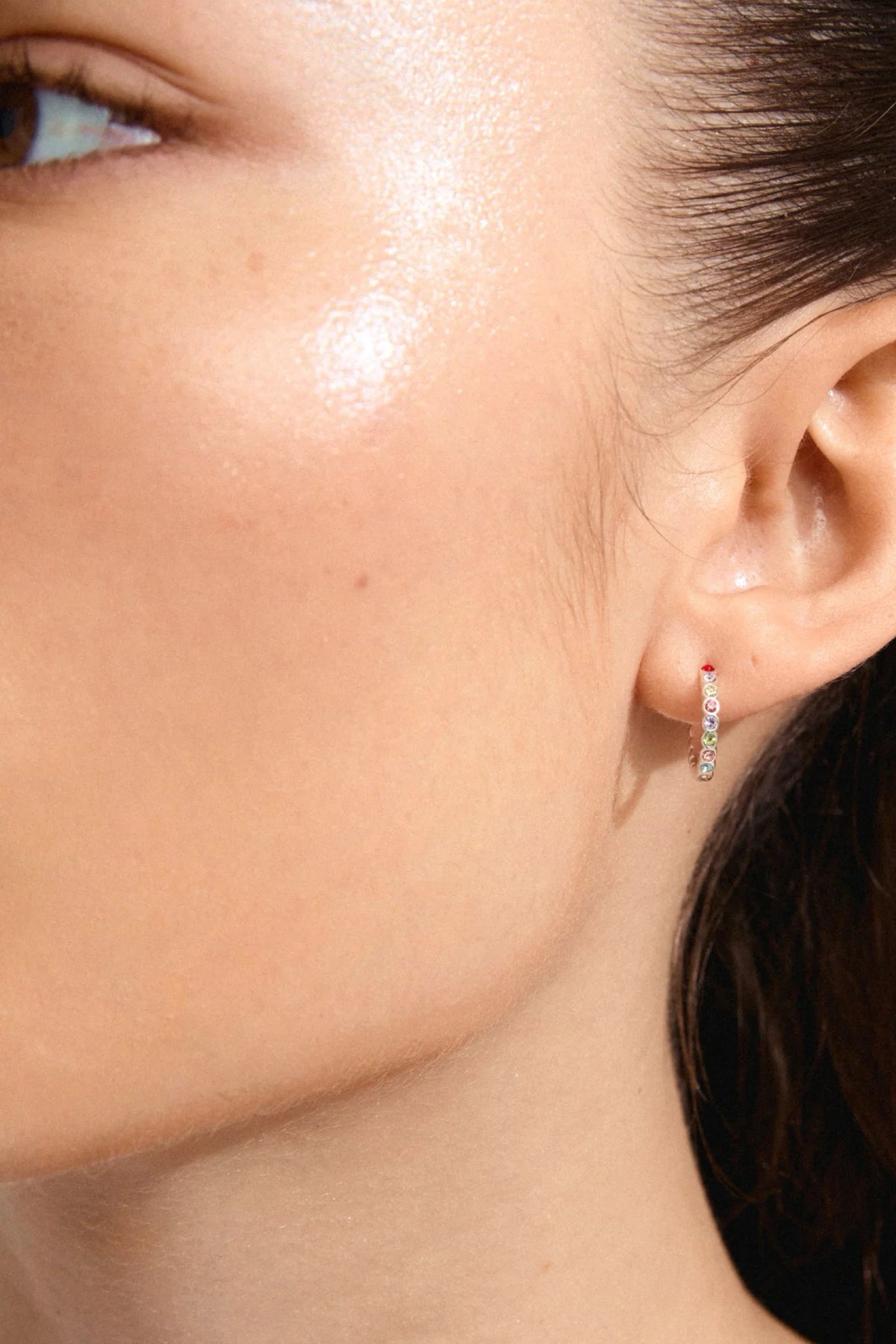 Kleopratra Recycled Hoop Earrings Silver Plated Multi