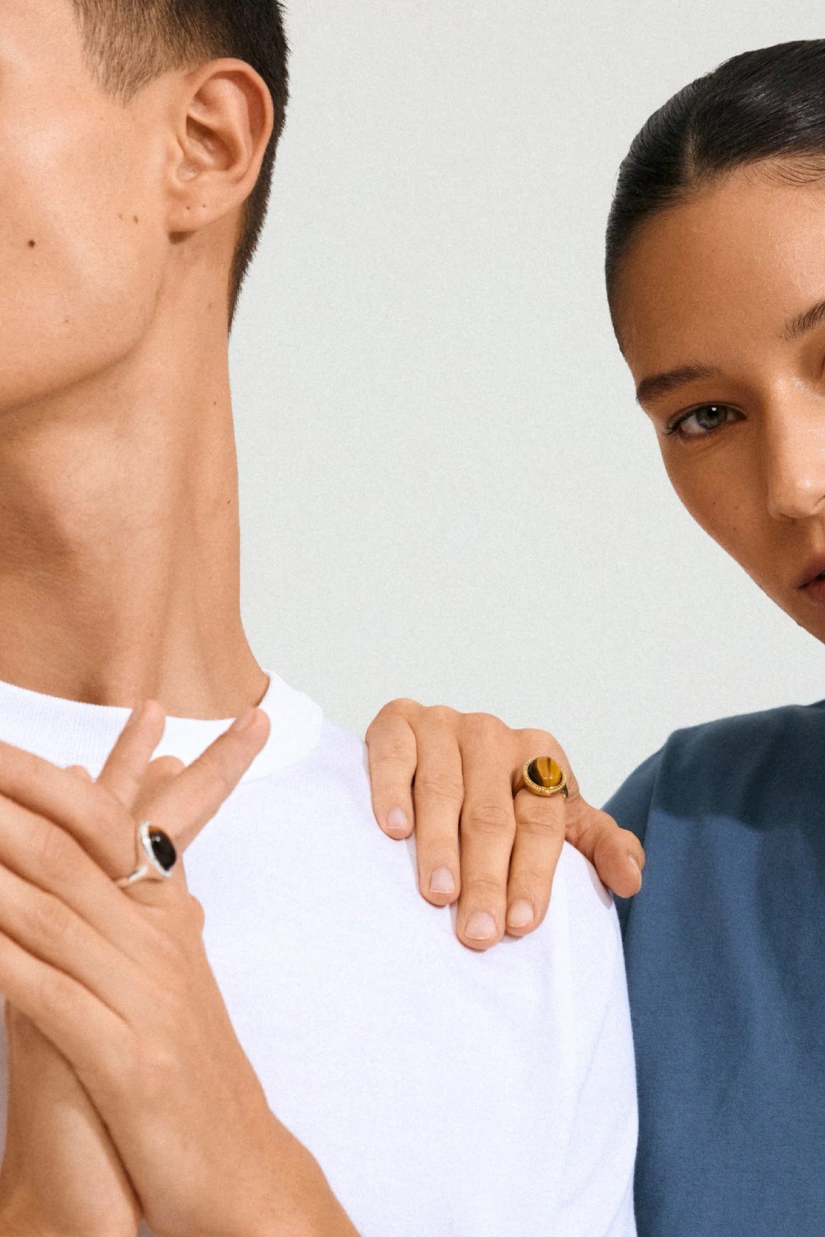 Between Recycled Brown Ring Gold Plated