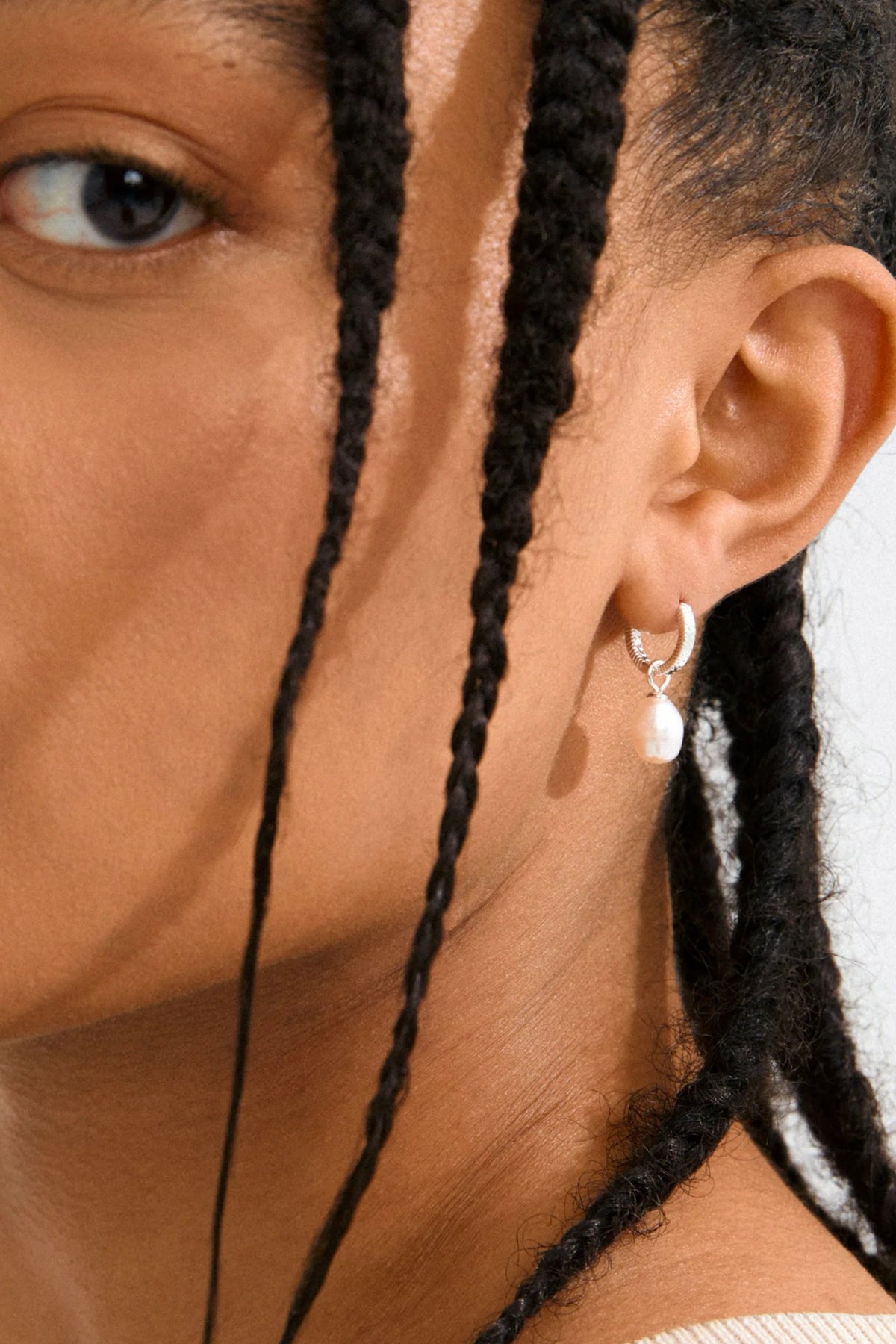 Elliana White Earrings Silver Plated