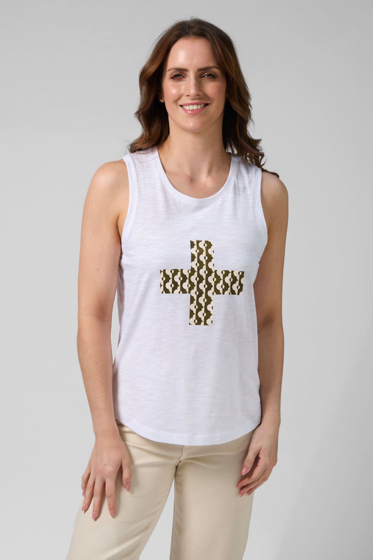 Everyday Tank White Fez Cross