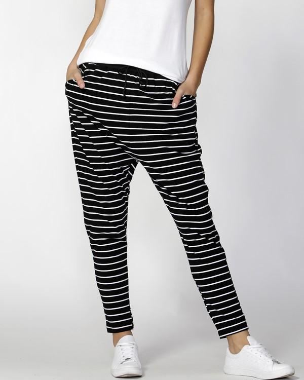 Jade Pants Black/White Stripe