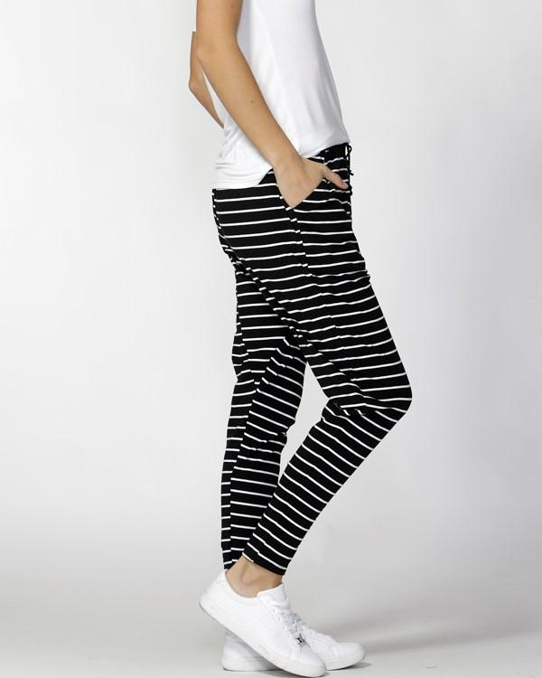 Jade Pants Black/White Stripe