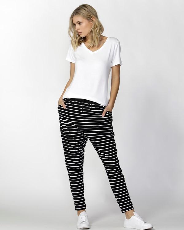 Jade Pants Black/White Stripe