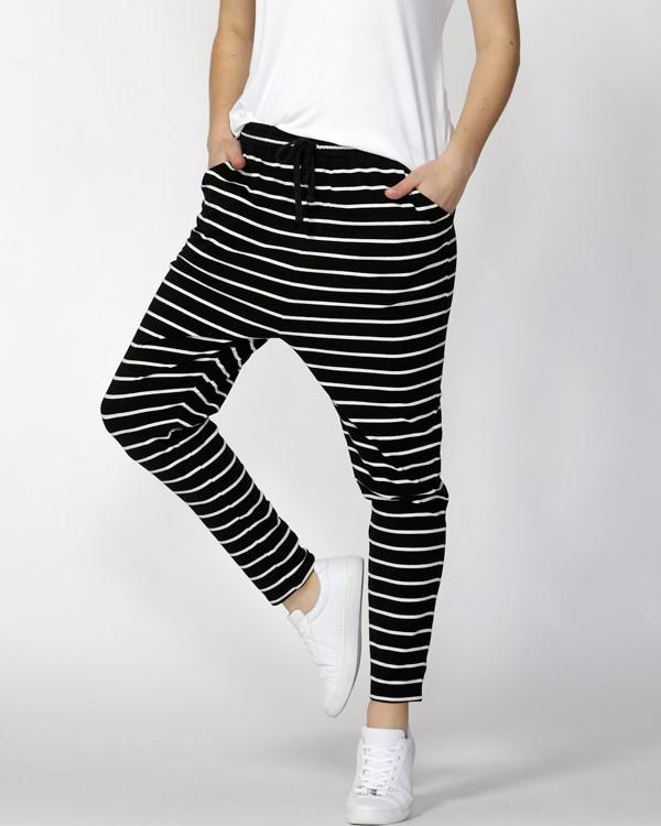 Jade Pants Black/White Stripe