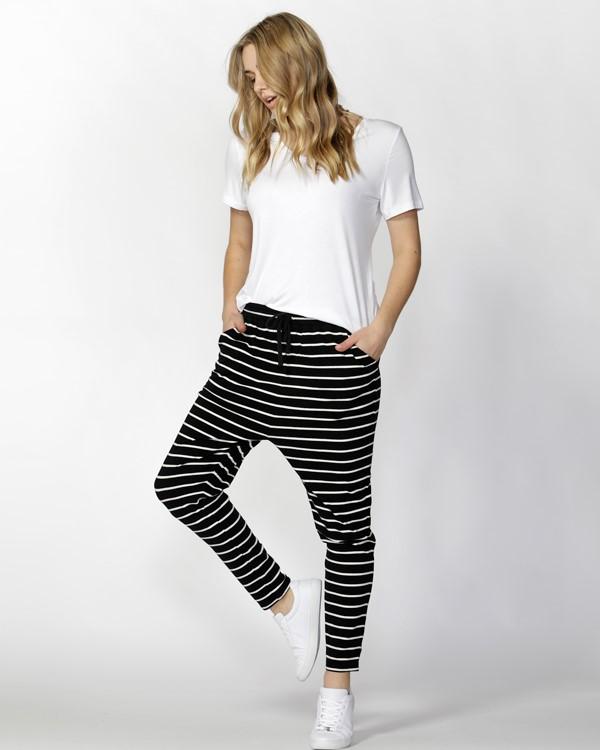 Jade Pants Black/White Stripe