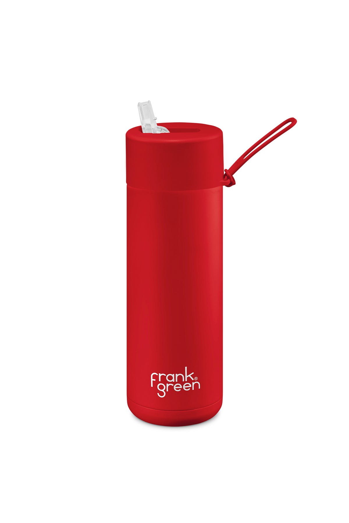 20oz Stainless Steel Reusable Atomic Red With Straw Lid