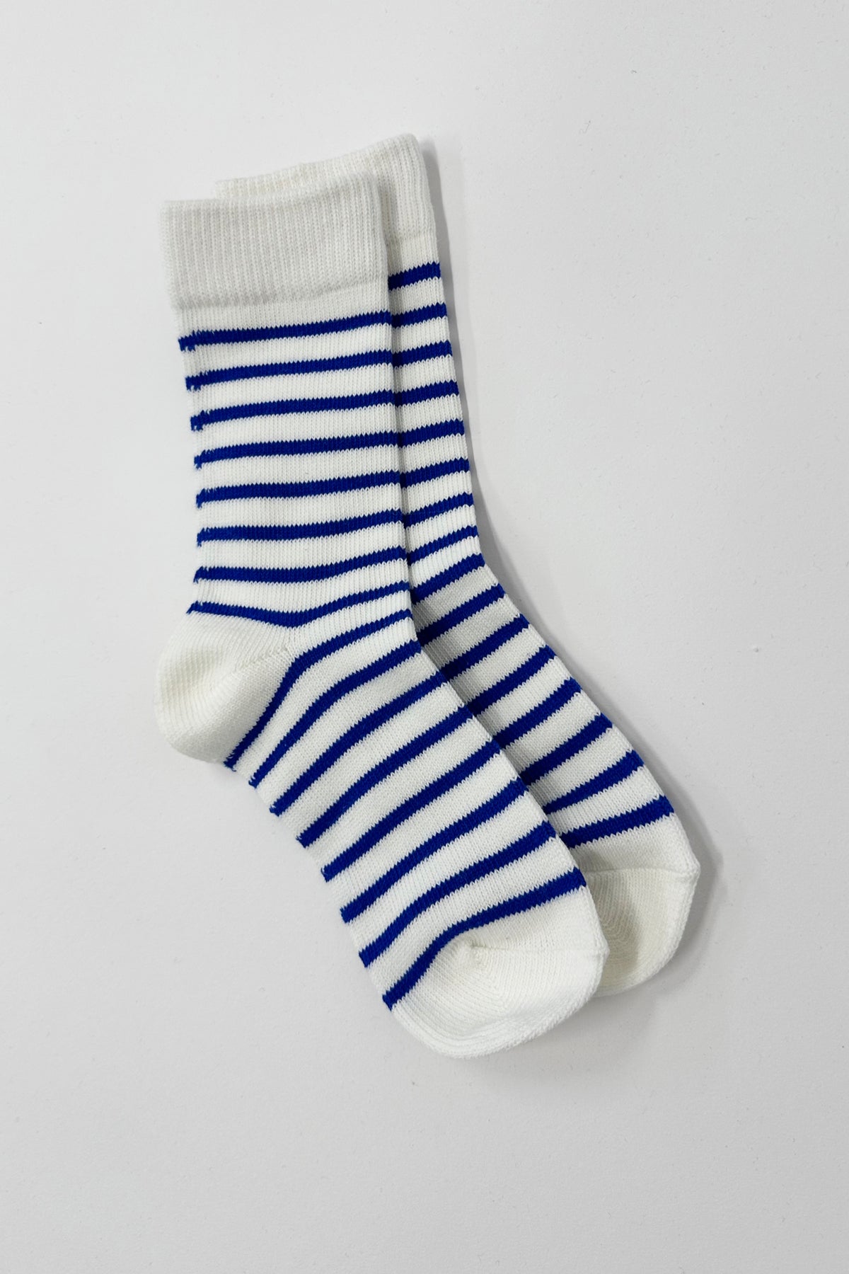 White With Cobalt Stripe Socks