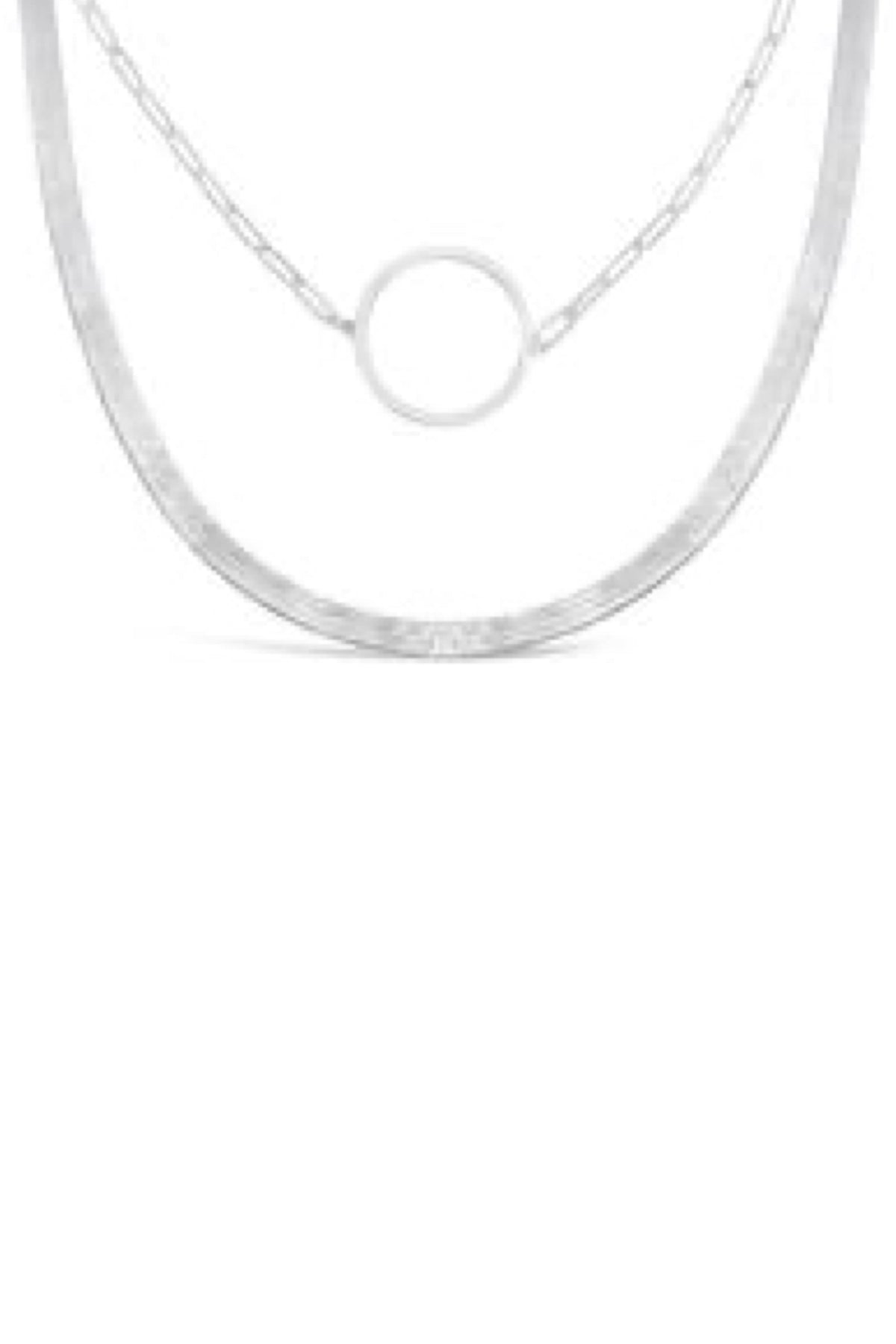 Herringbone & Link Chain Necklace