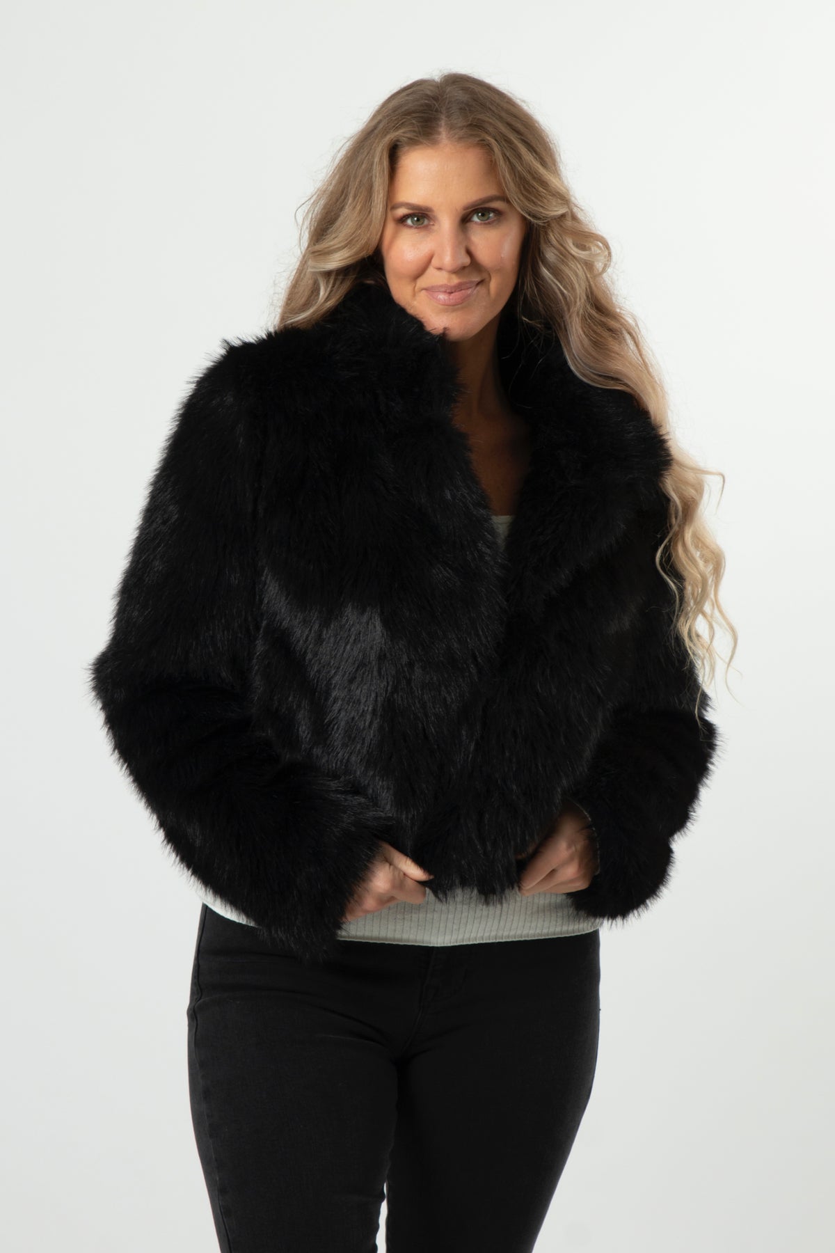 Fur Baby Jacket Black - PREORDER DELIVERY EARLY APRIL