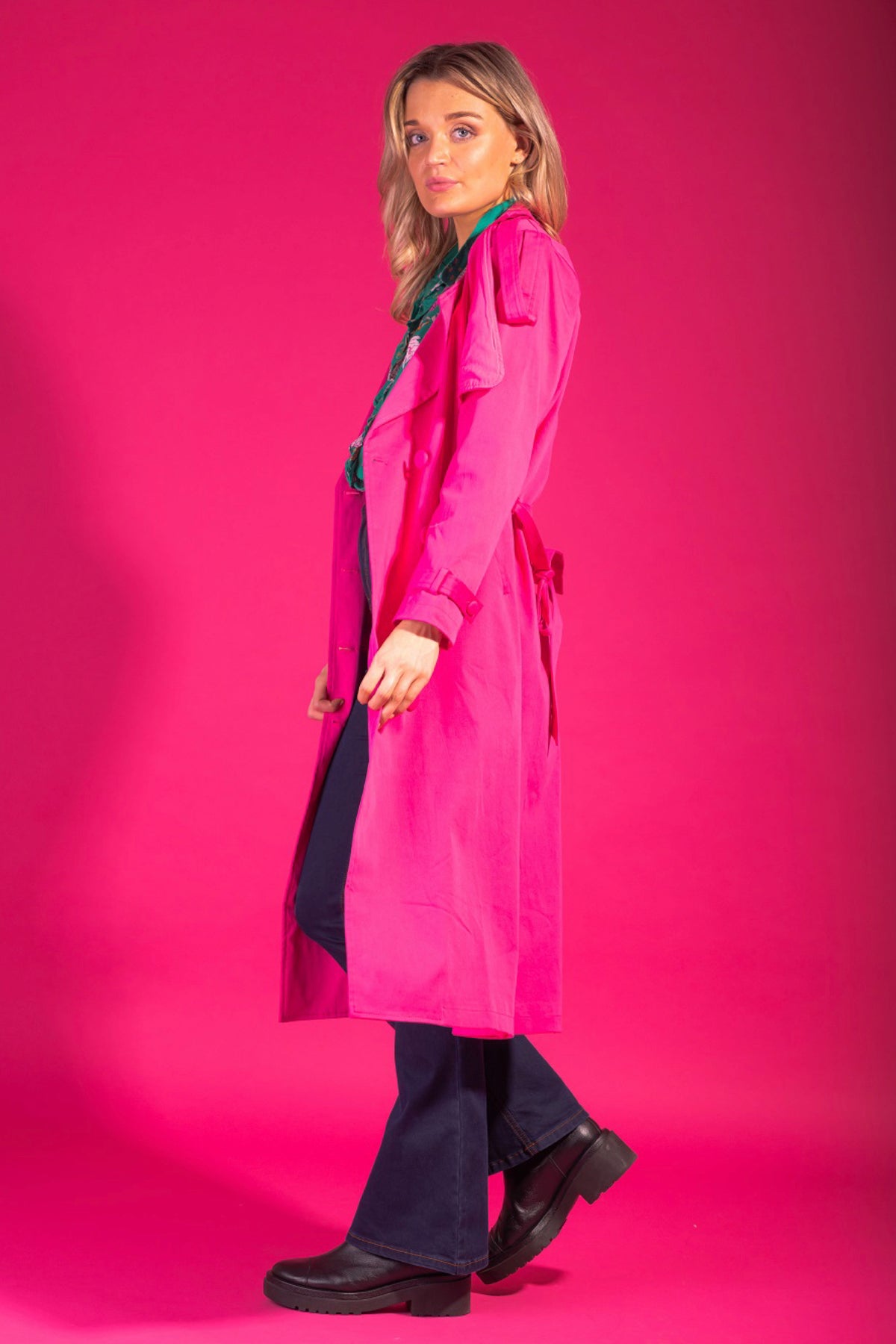 Lisa Cotton Trench Coat Pink
