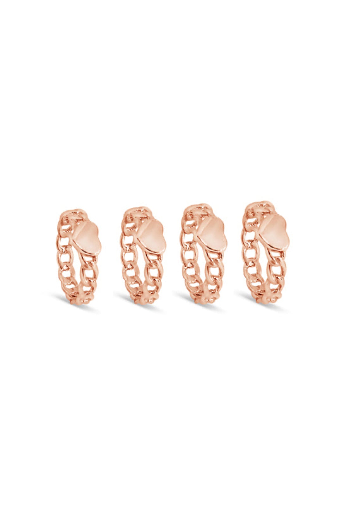 Rose Gold Chain Link With Heart Ring