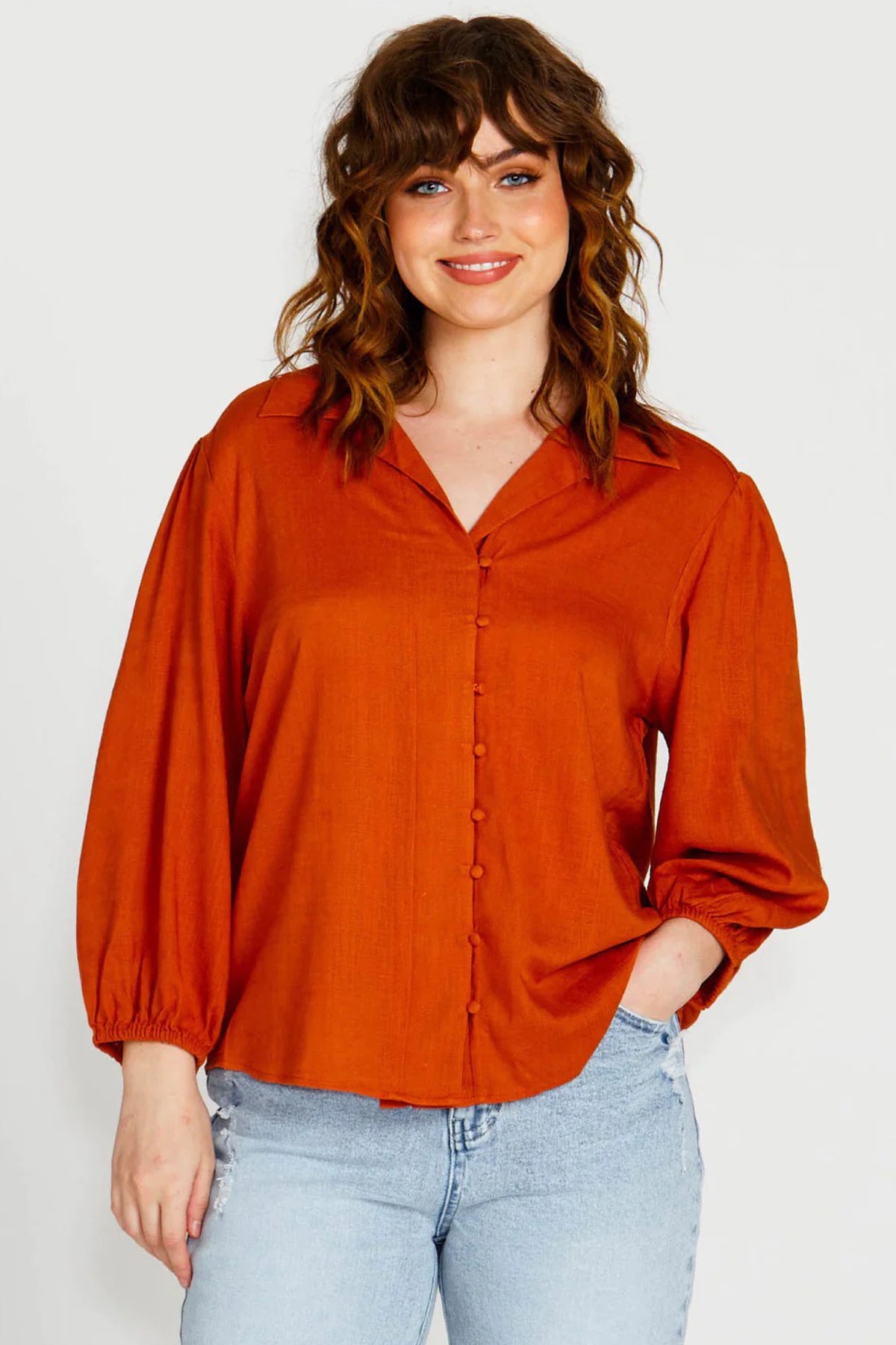 Francesca Relaxed Blouse Rust
