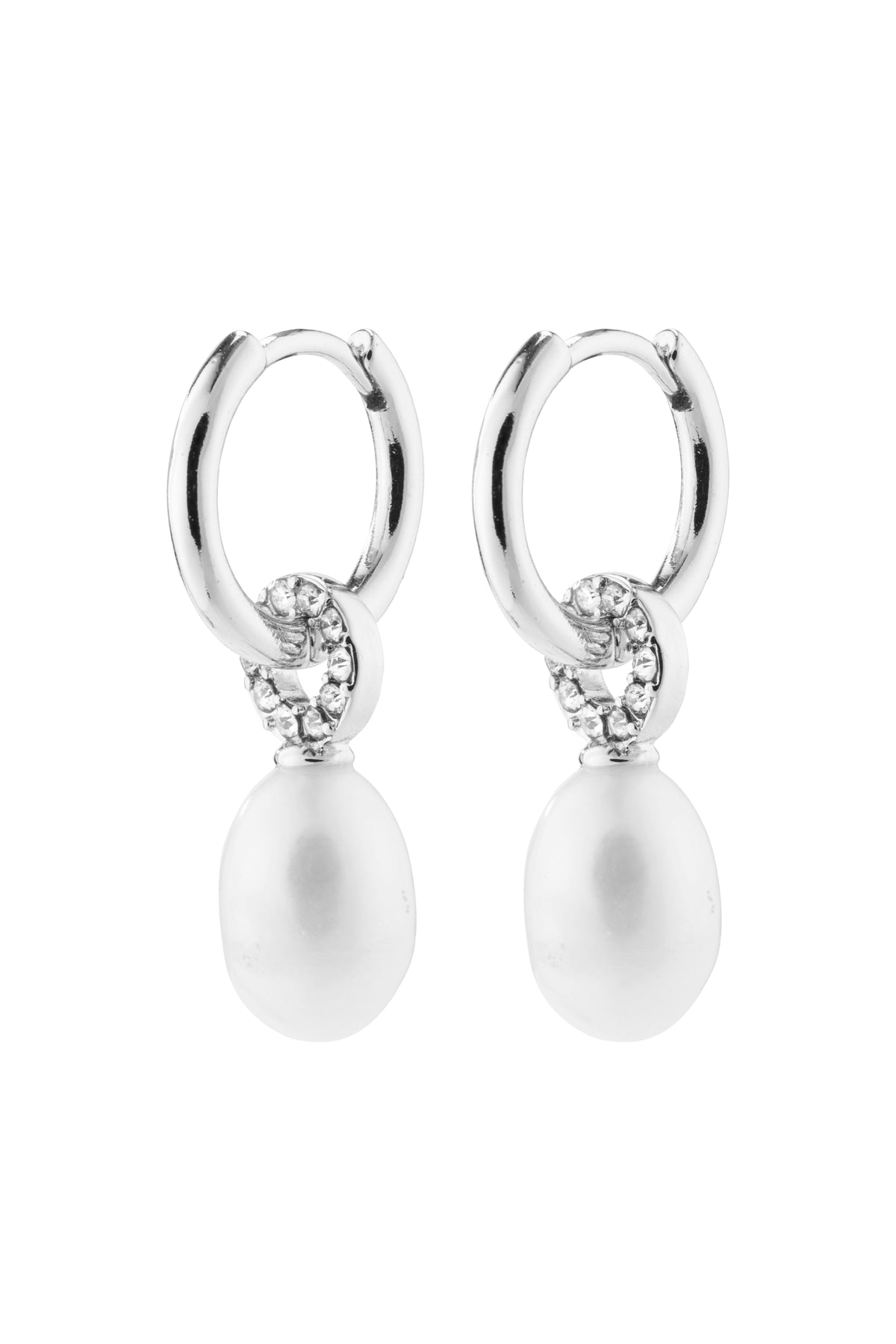 Baker Fresh Water Pearl Earrings - Silver Plated