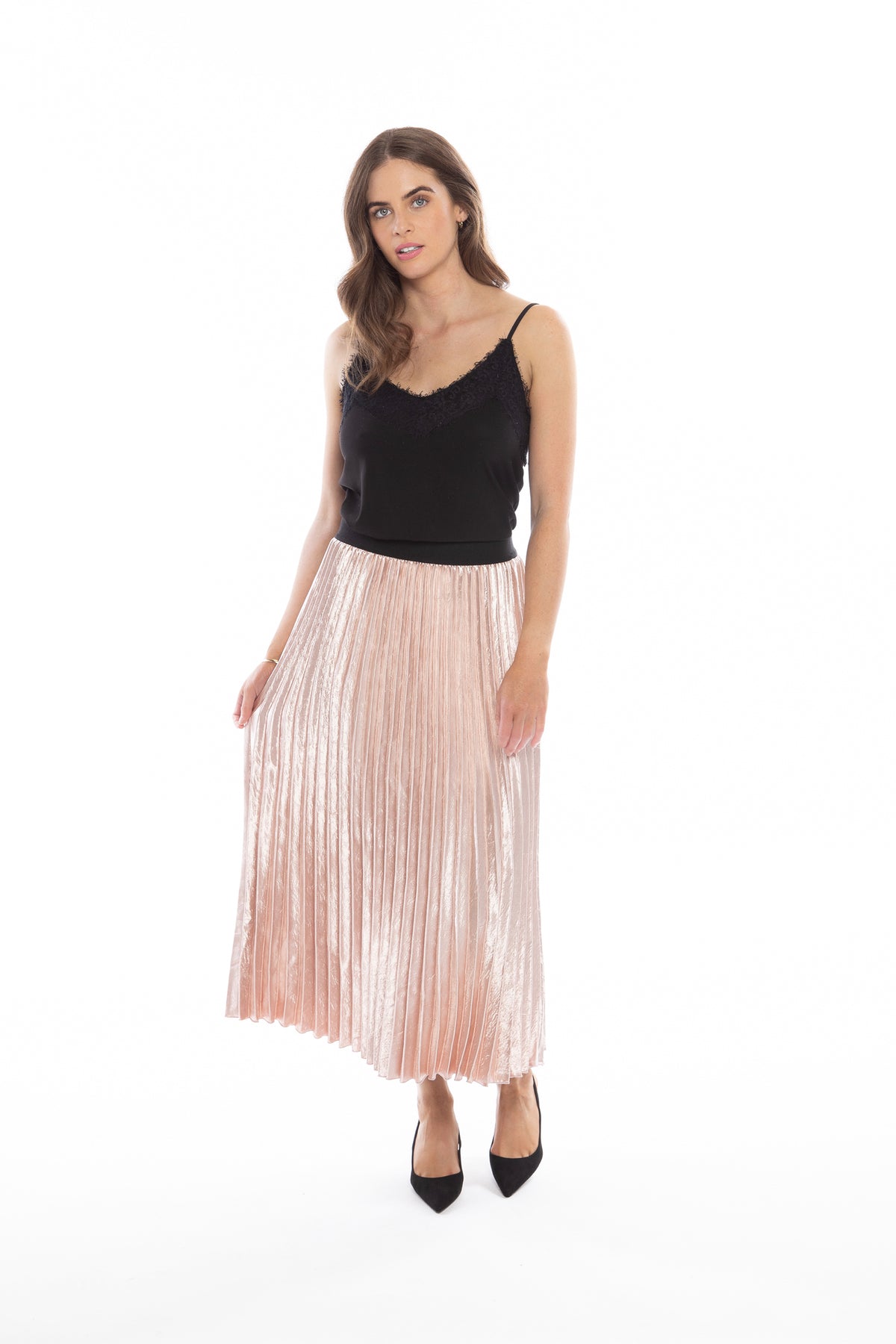 Sunray Pleated Skirt Rose Gold