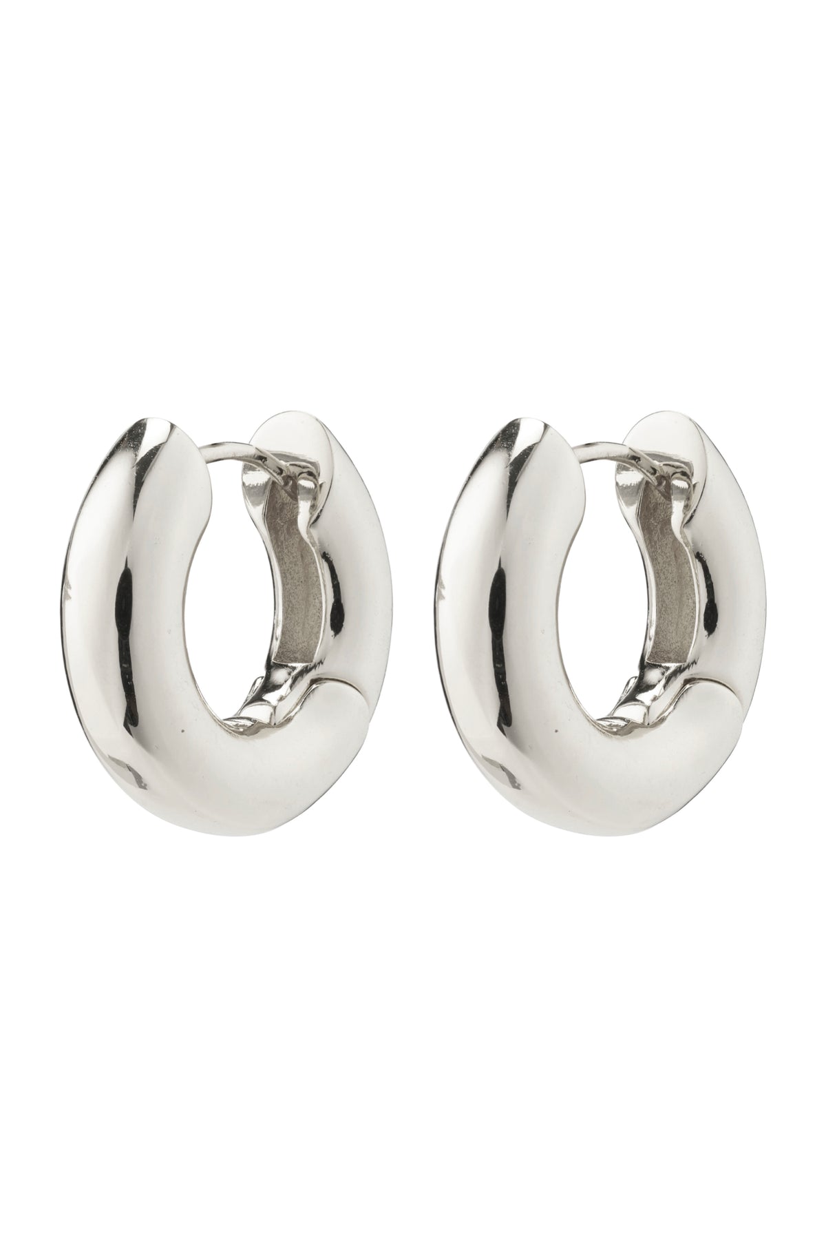 Aica Recycled Chunky Hoop Earrings - Silver Plated