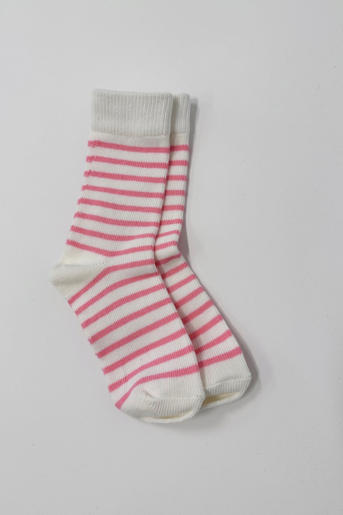 White With Pink Stripe Socks