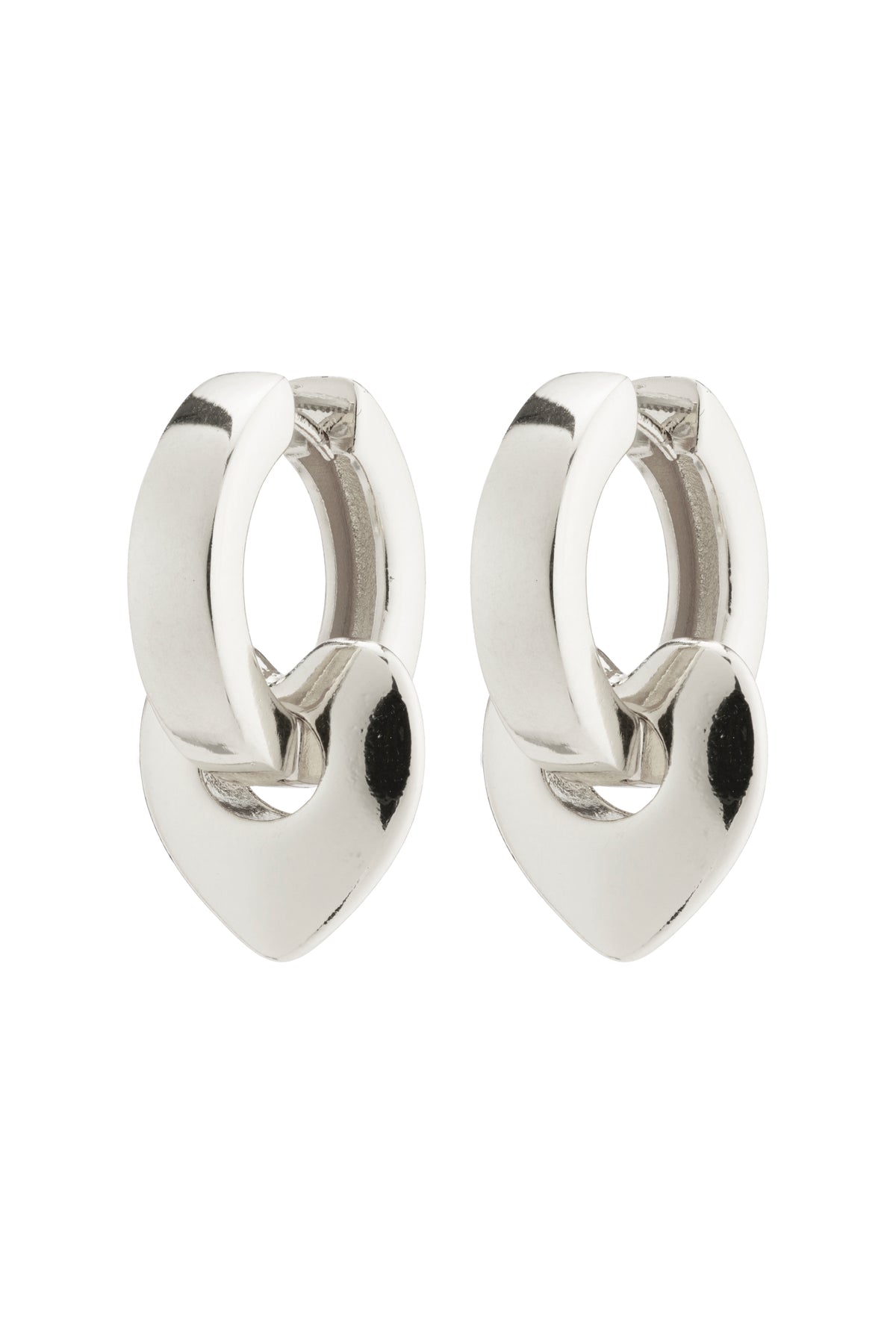 Wave Recycled Chunky Hoops - Silver Plated