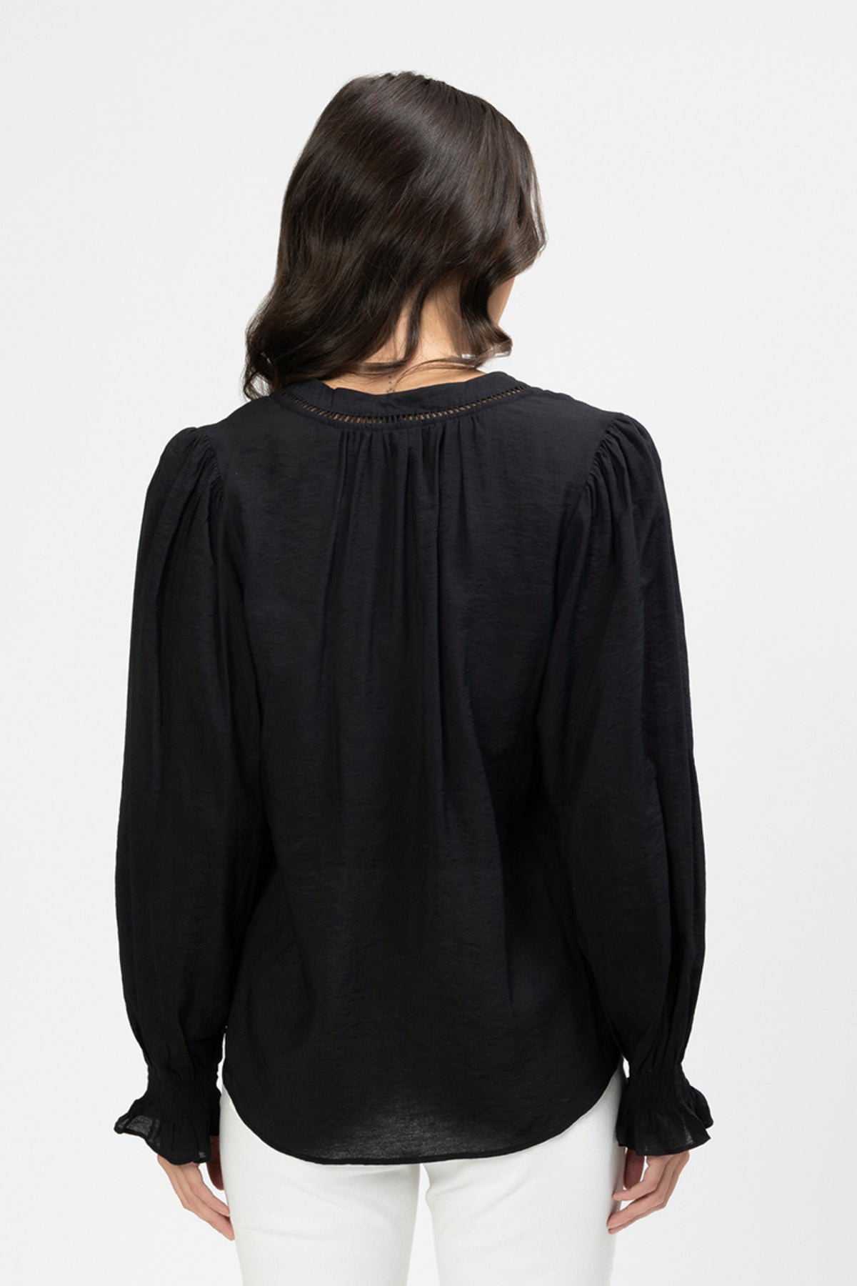 Addyson Top Long Sleeve Black Texture - PREORDER DELIVERY