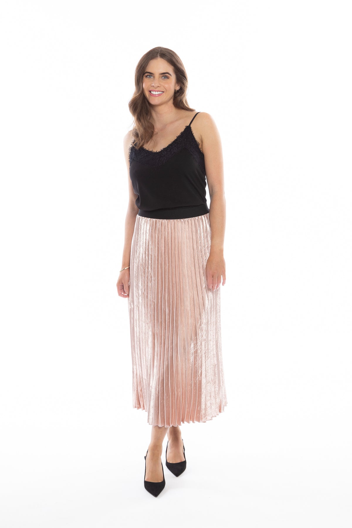 Sunray Pleated Skirt Rose Gold