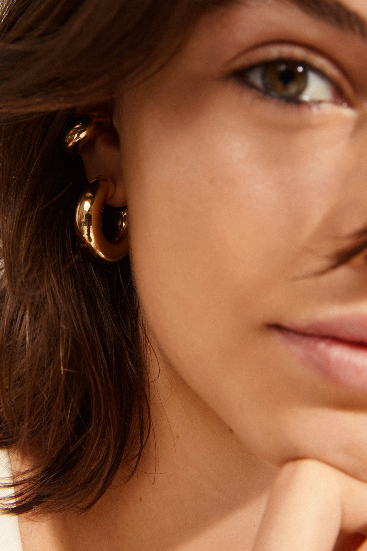 Aleena Recycled Chunky Hoops And Cuff - Gold Plated